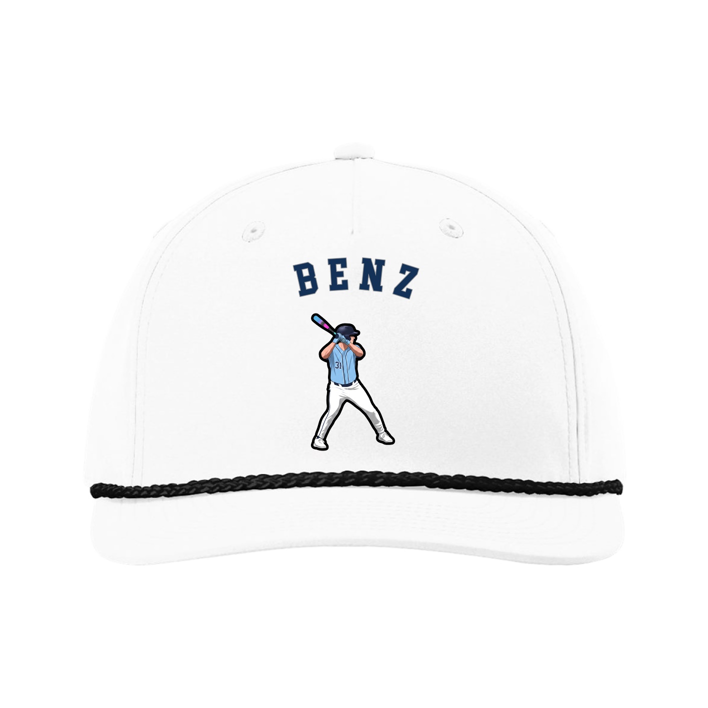 Five-Panel Classic Rope Cap — Shirsey Arch in White