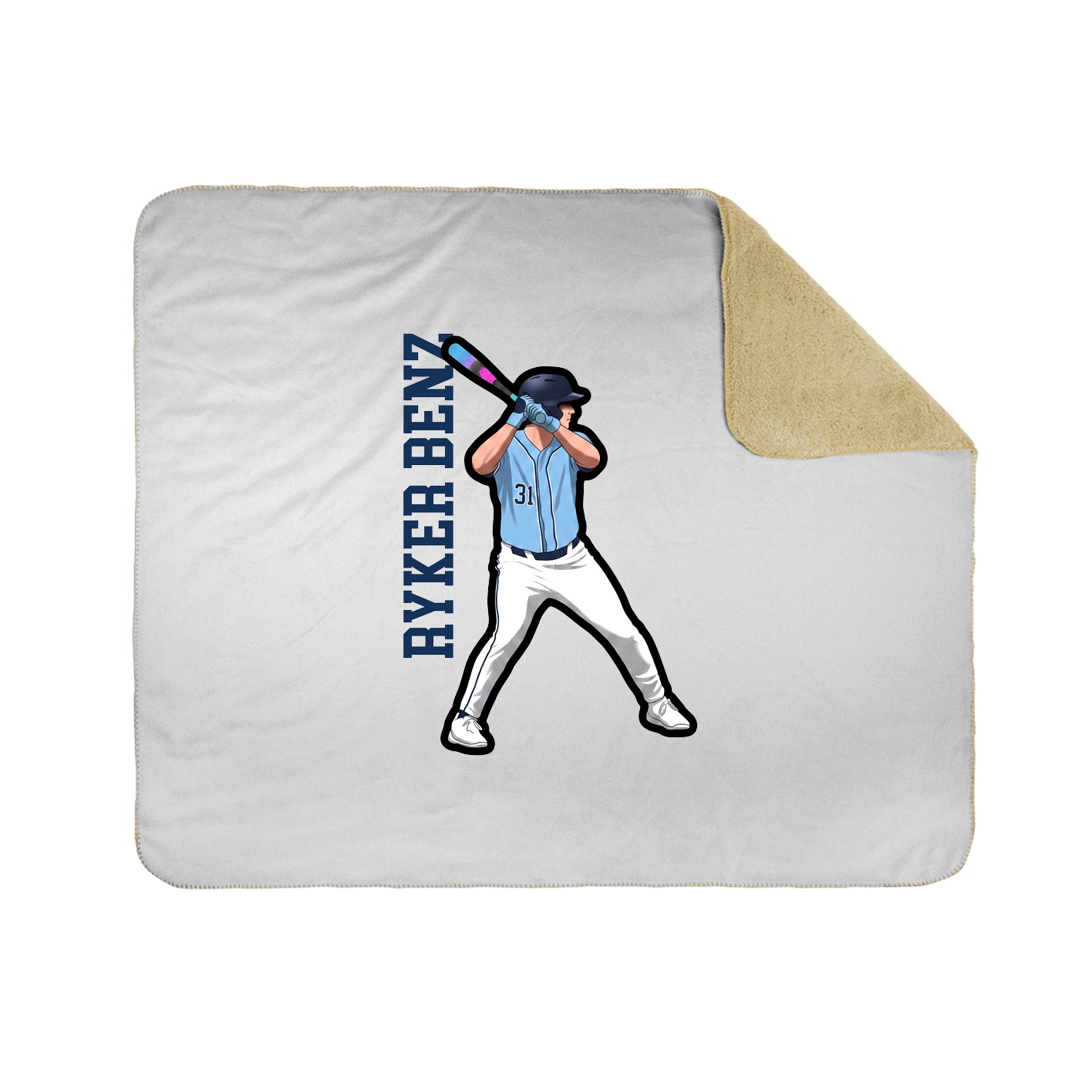 Throw Blanket — Name Vertical in White