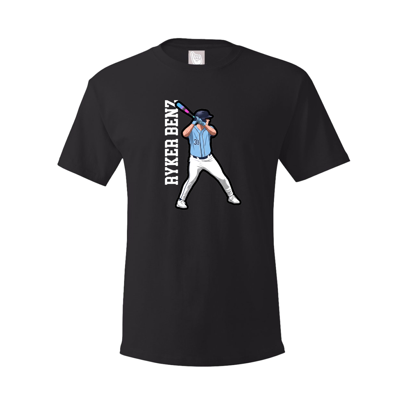 Youth Tee — Name Vertical in Black