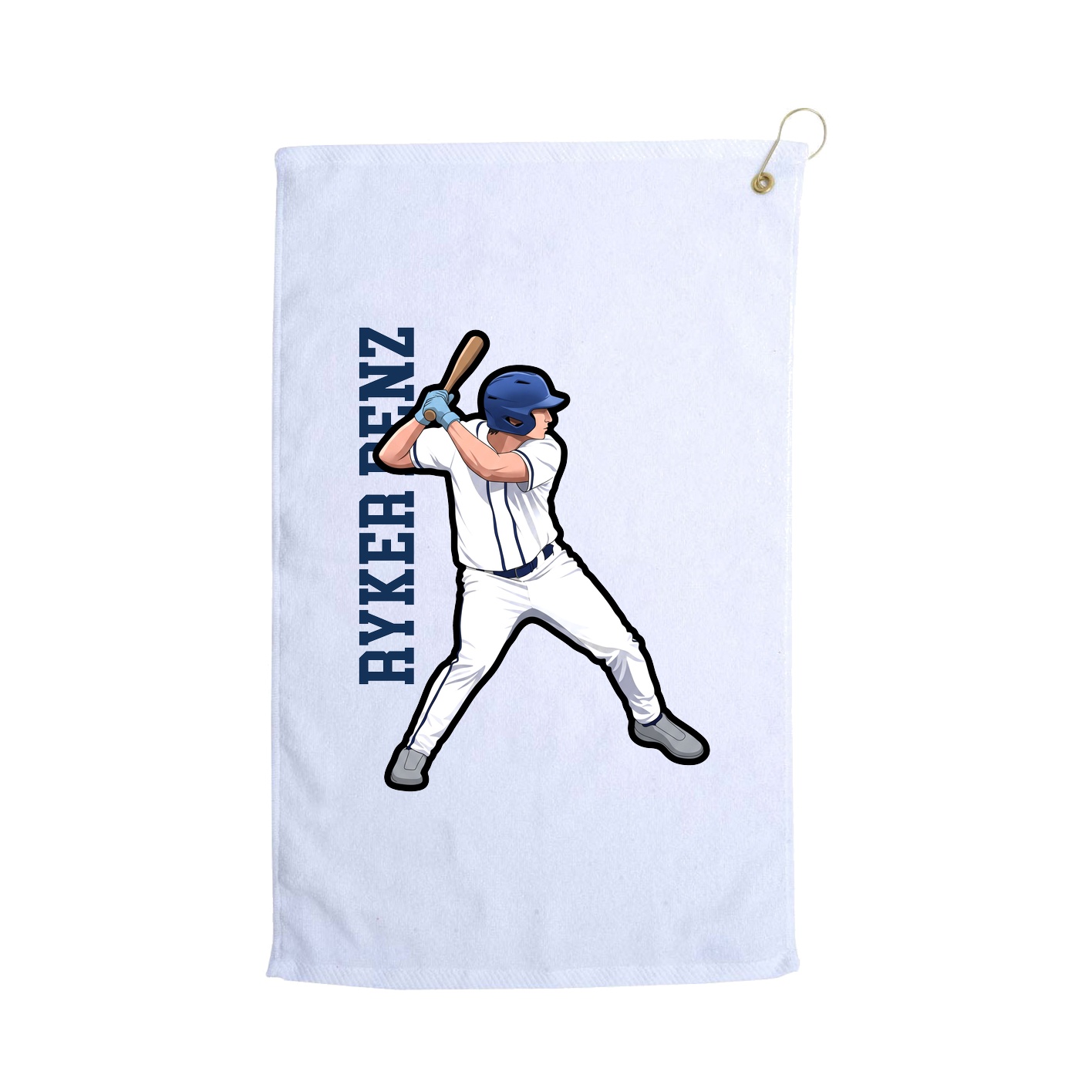 Golf Towel — Name Vertical in White