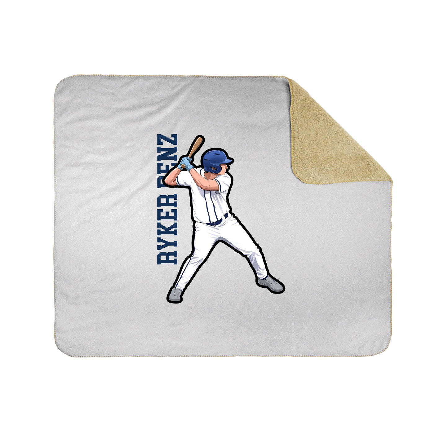 Throw Blanket — Name Vertical in White