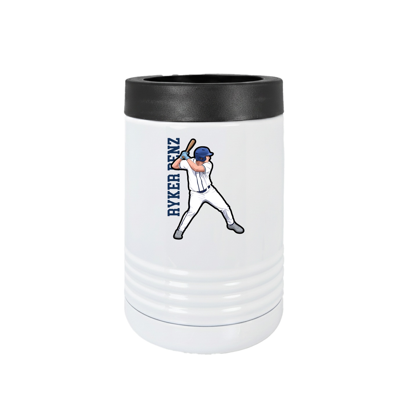 Beverage Holder — Name Vertical in White