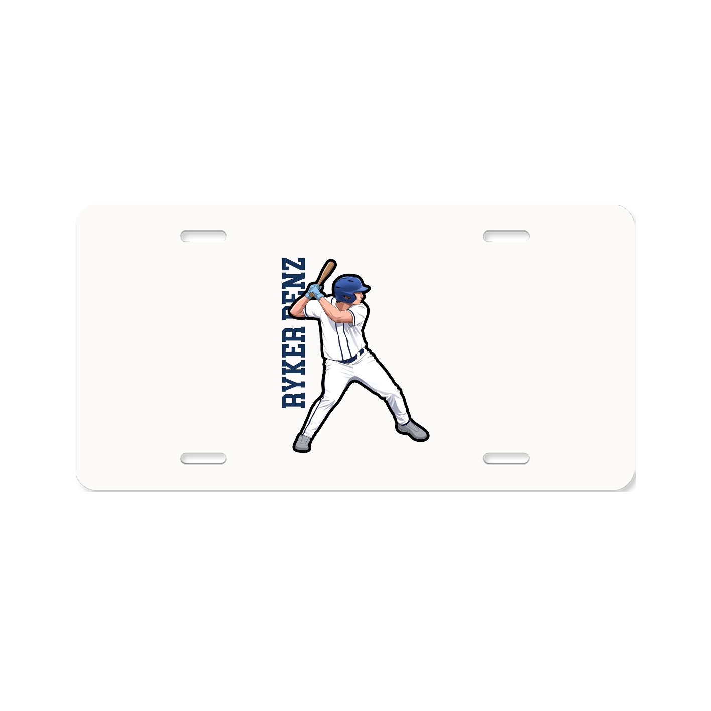 License Plate — Name Vertical in Classic