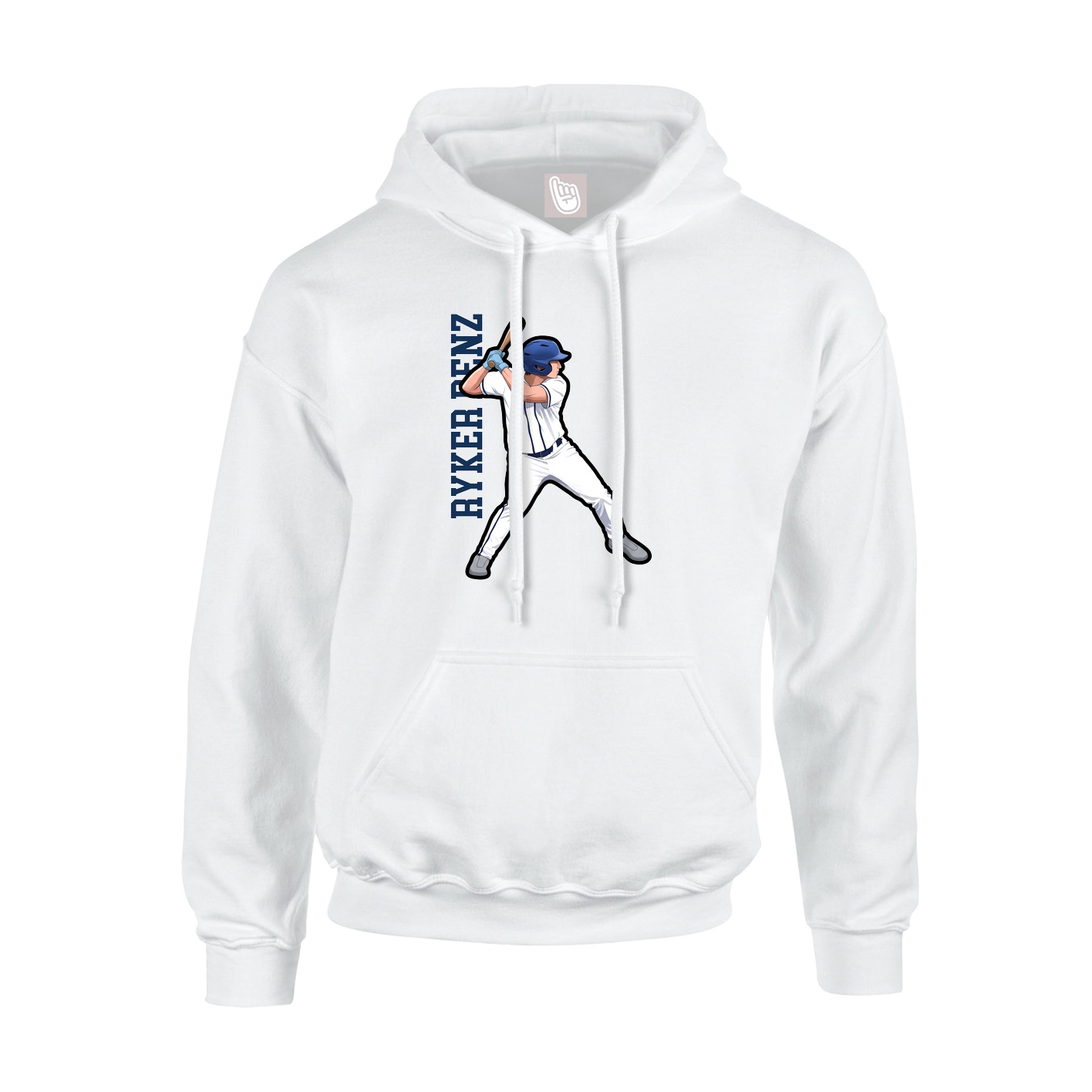 Hoodie — Name Vertical in White