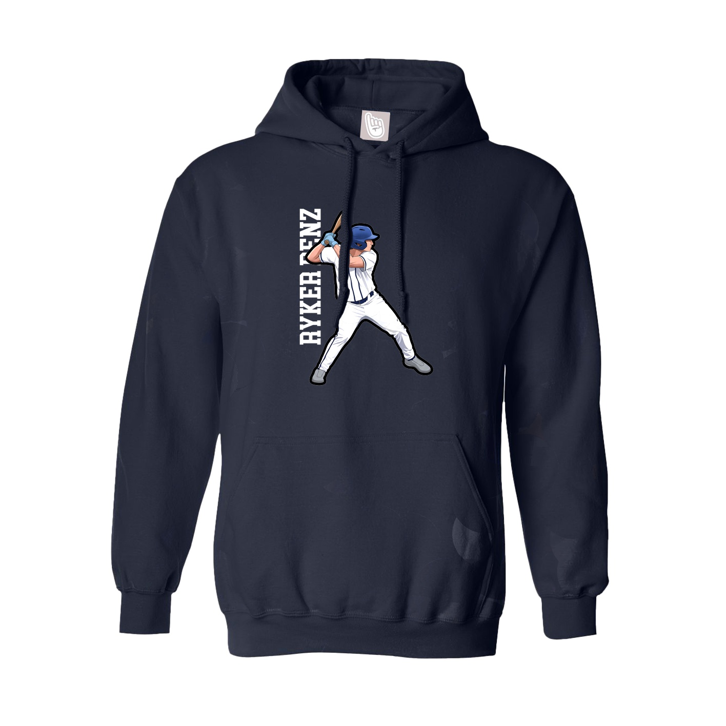 Youth Hoodie — Name Vertical in Navy