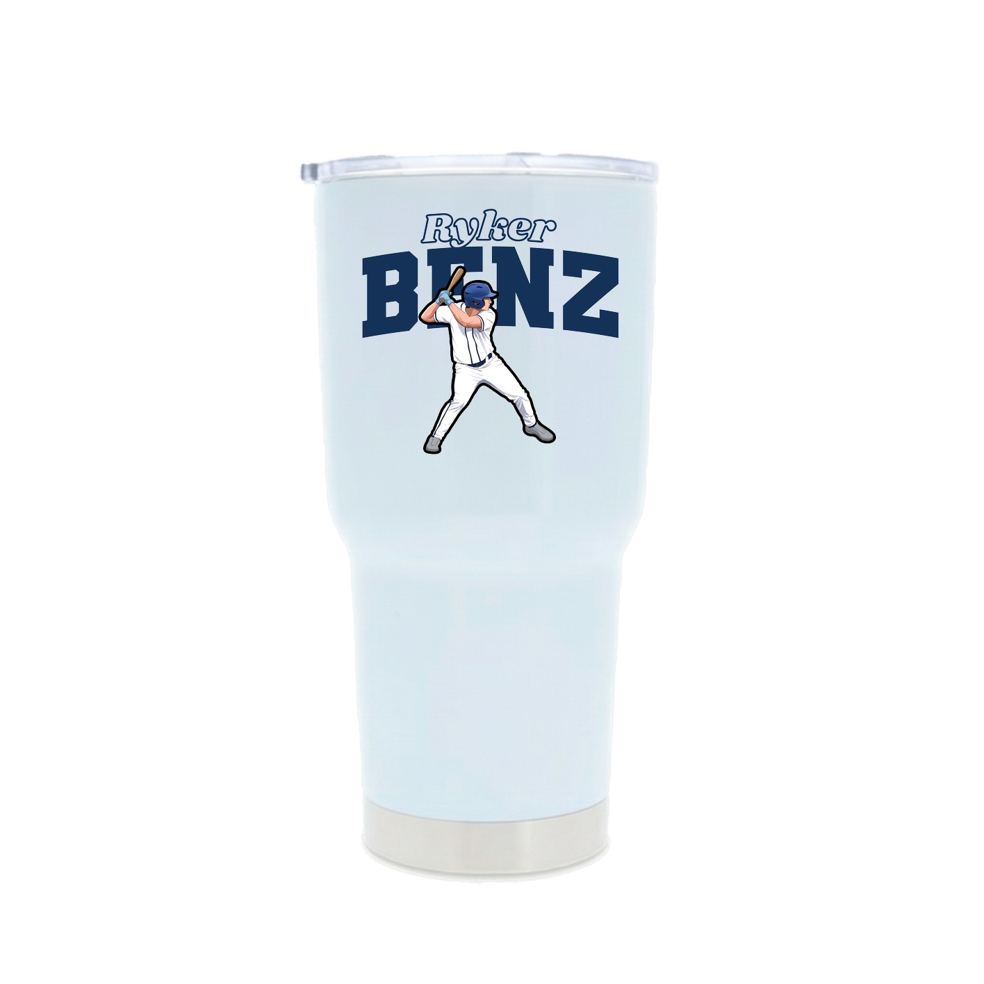 30oz Stainless Steel Tumbler — Name Arch in White
