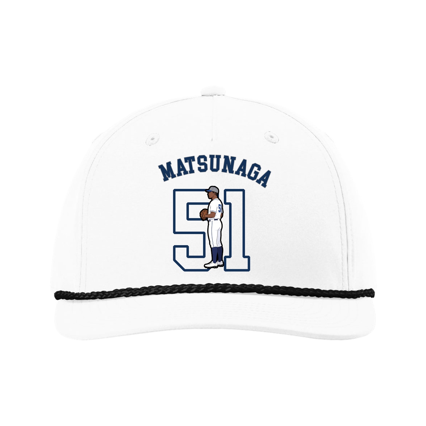 Five-Panel Classic Rope Cap — Shirsey Arch in White