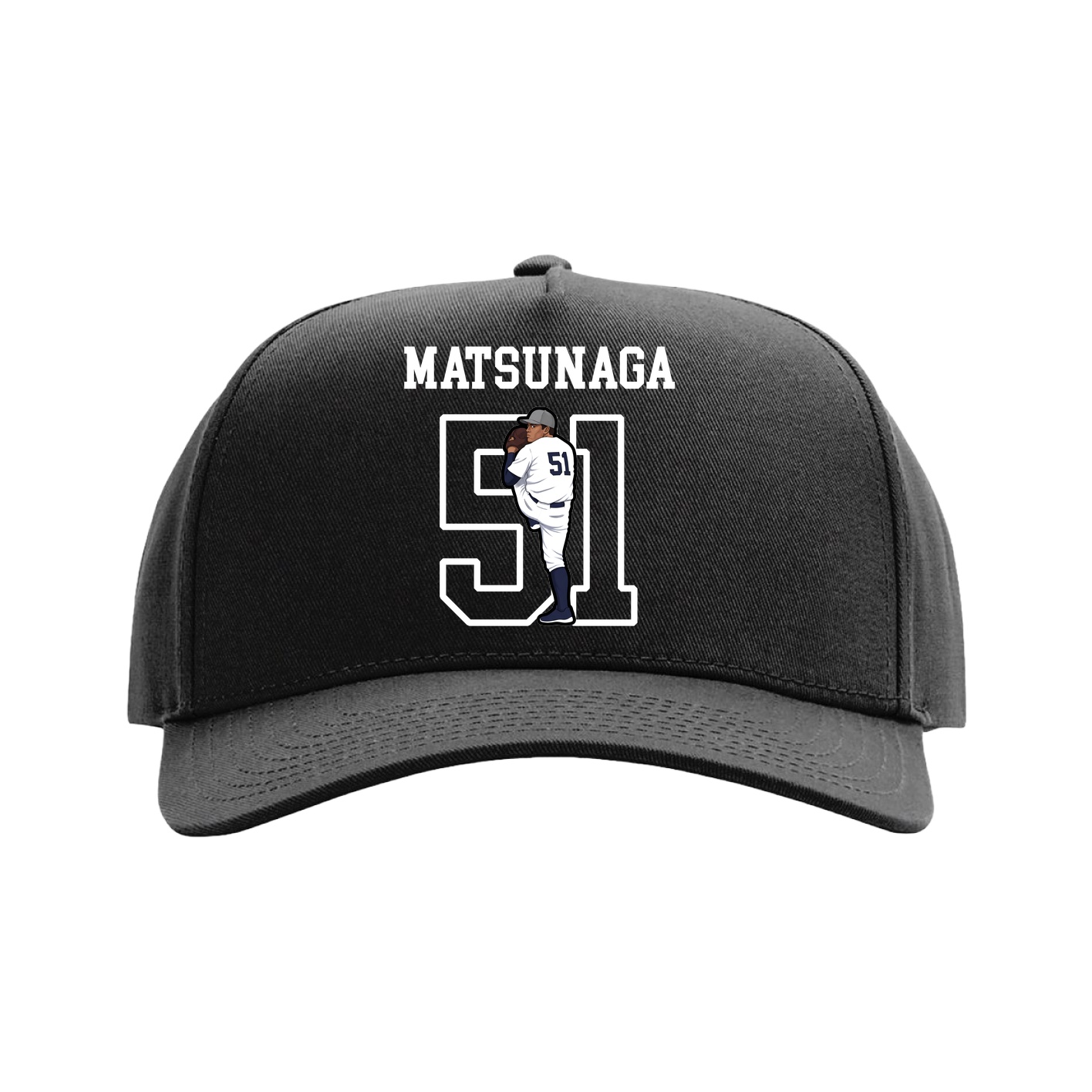 Full Fabric Five-Panel Champ Cap — Shirsey in Black