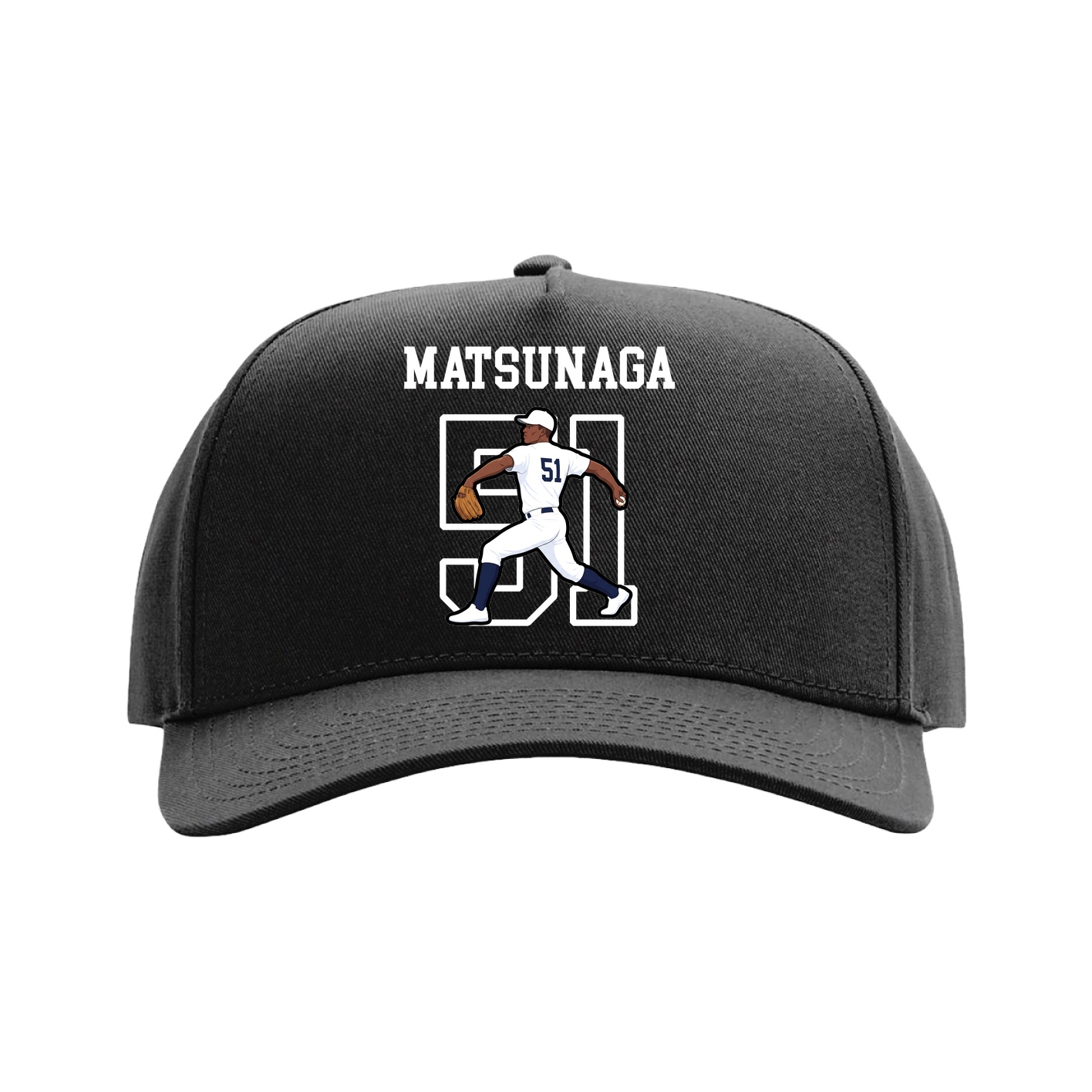 Full Fabric Five-Panel Champ Cap — Shirsey in Black
