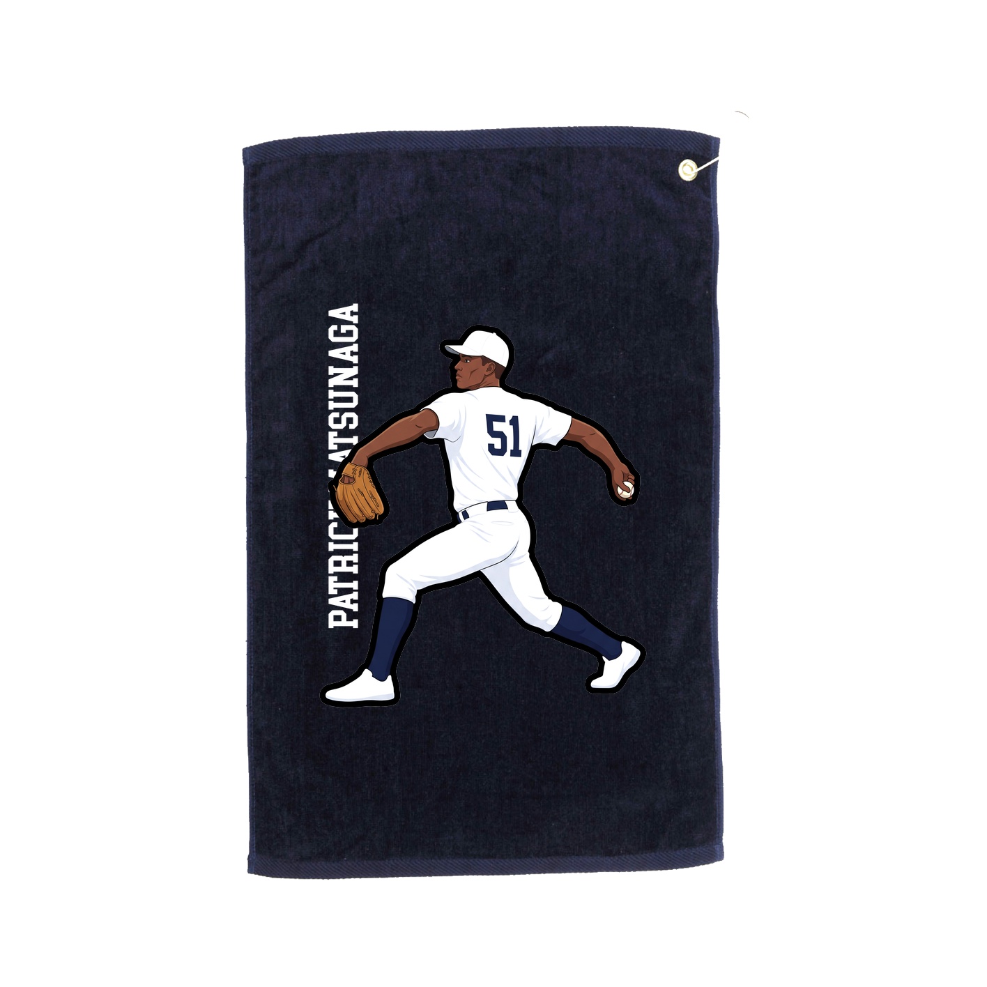 Golf Towel — Name Vertical in Navy