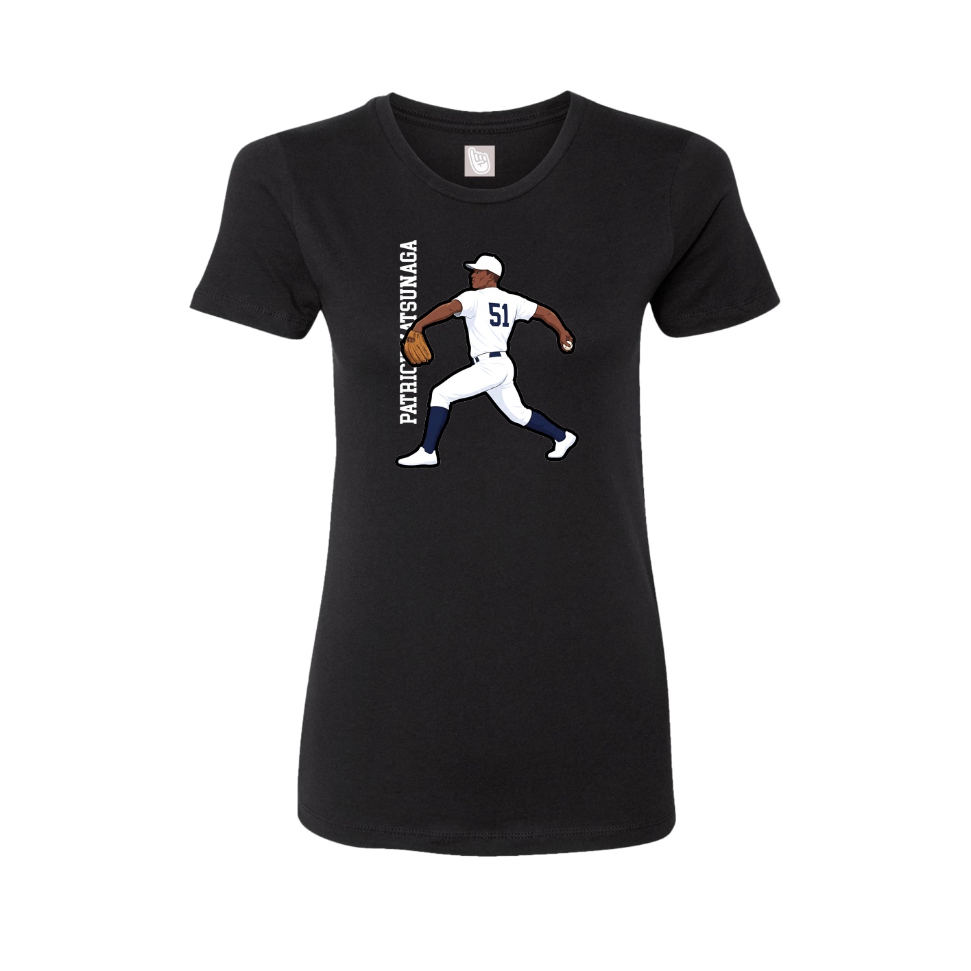 Fitted Women's Tee — Name Vertical in Black
