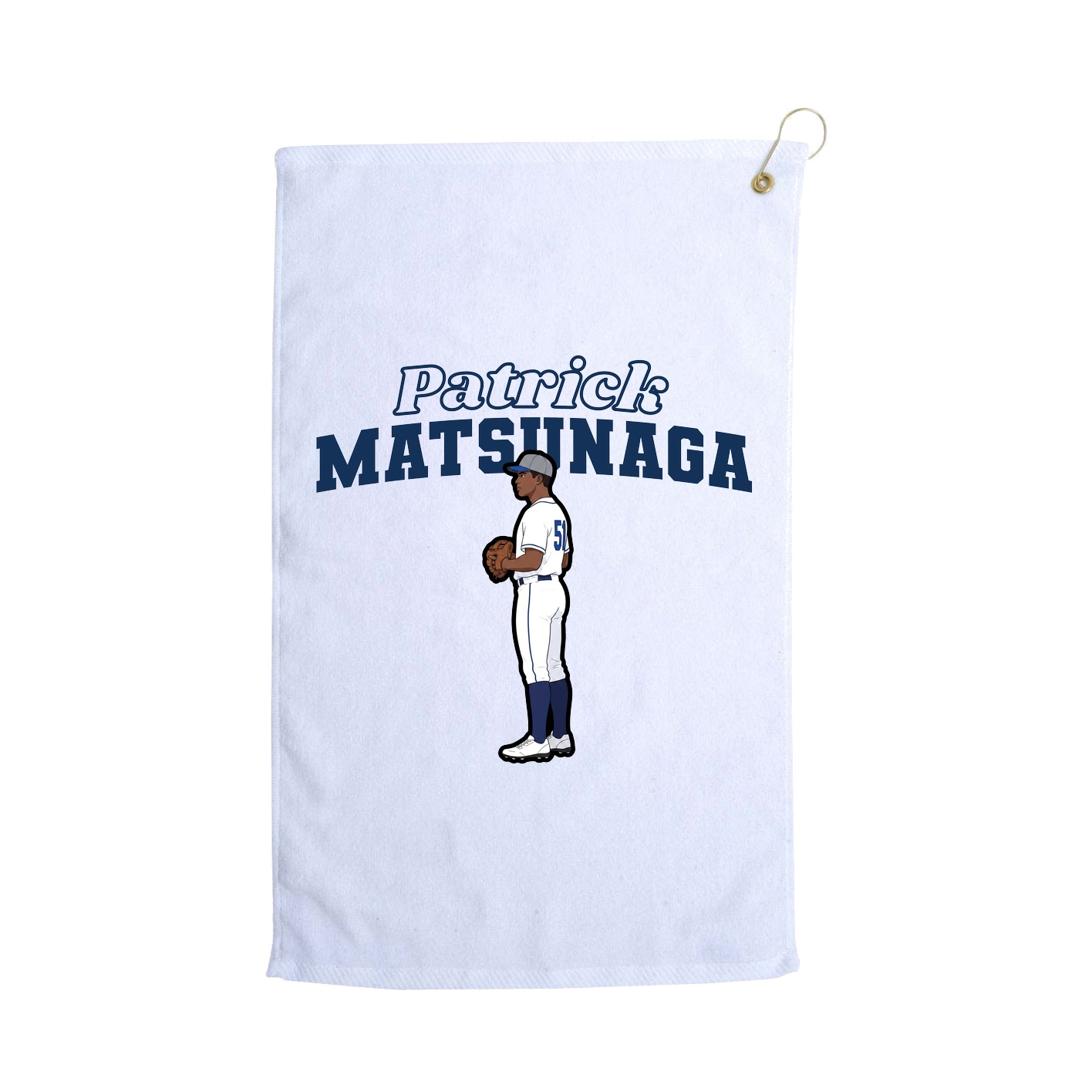 Golf Towel — Name Arch in White