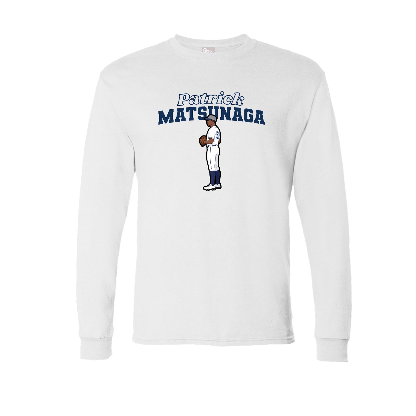 Long Sleeve Tee — Name Arch in White