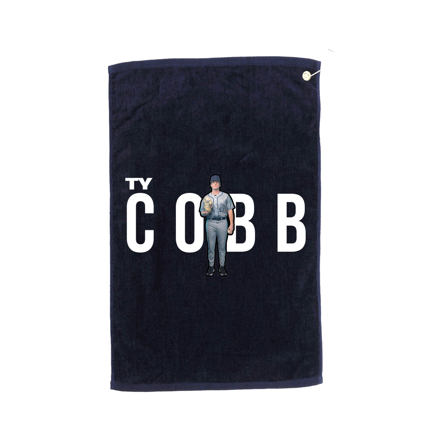 Golf Towel — Player Name in Navy