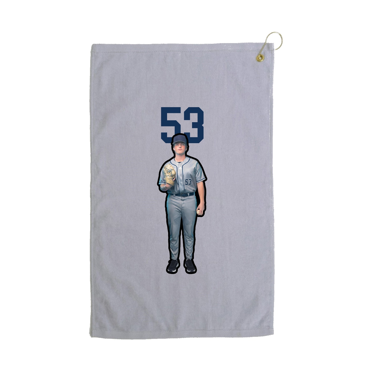 Golf Towel — Number Top in Grey