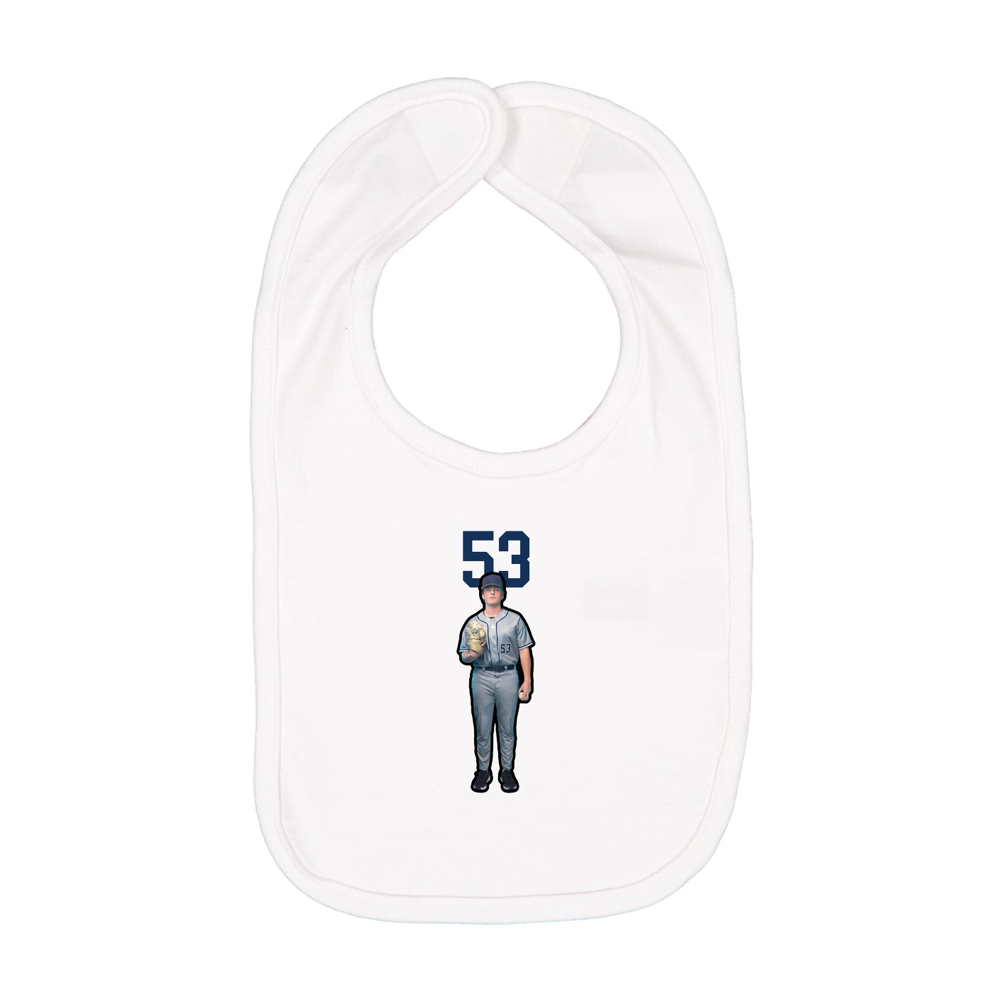 Infant Bib — Number Top in White