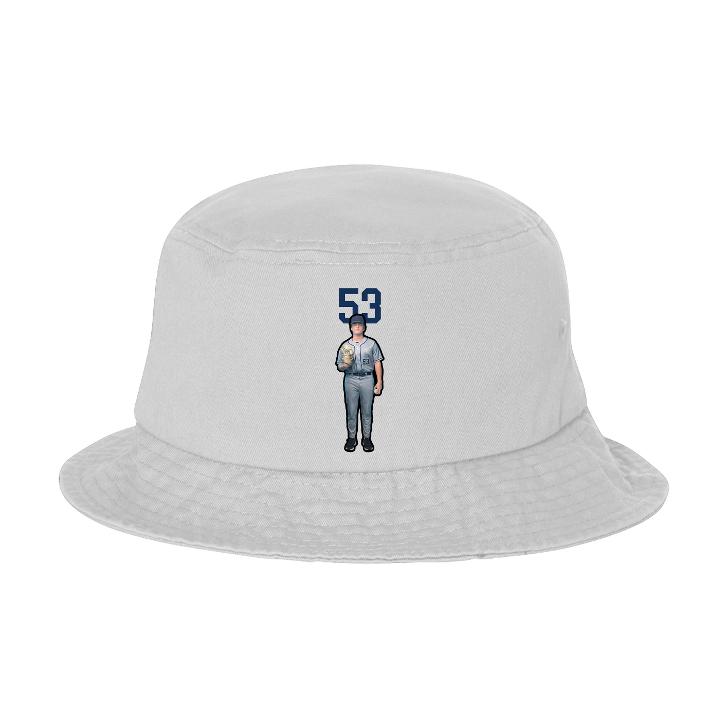 Bucket Cap — Number Top in White