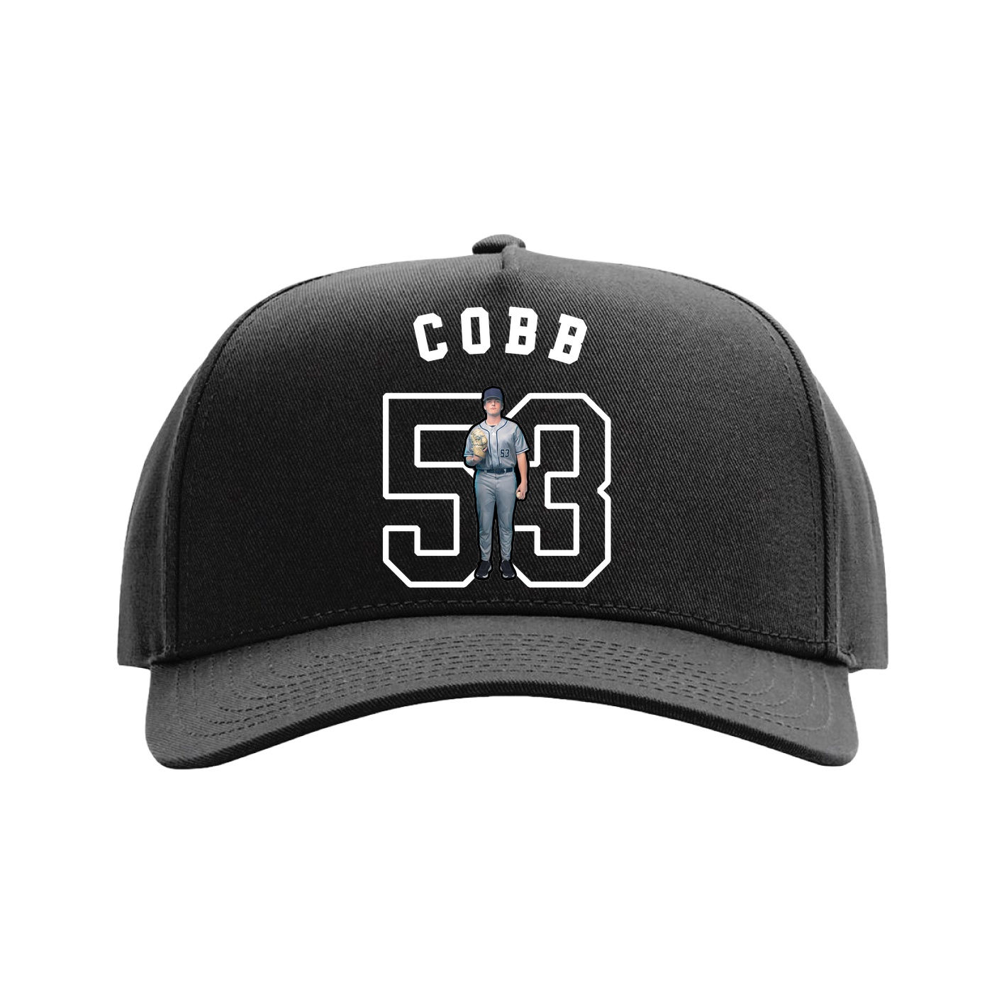 Full Fabric Five-Panel Champ Cap — Shirsey Arch in Black