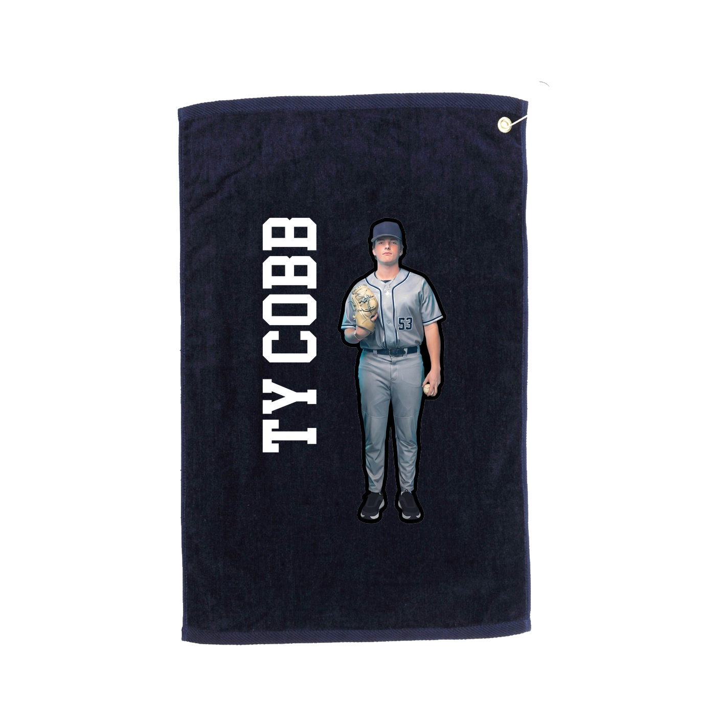 Golf Towel — Name Vertical in Navy