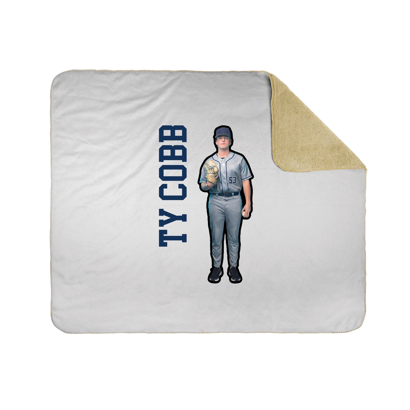 Throw Blanket — Name Vertical in White