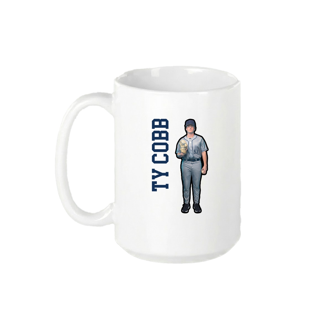 15oz Coffee Mug — Name Vertical in White