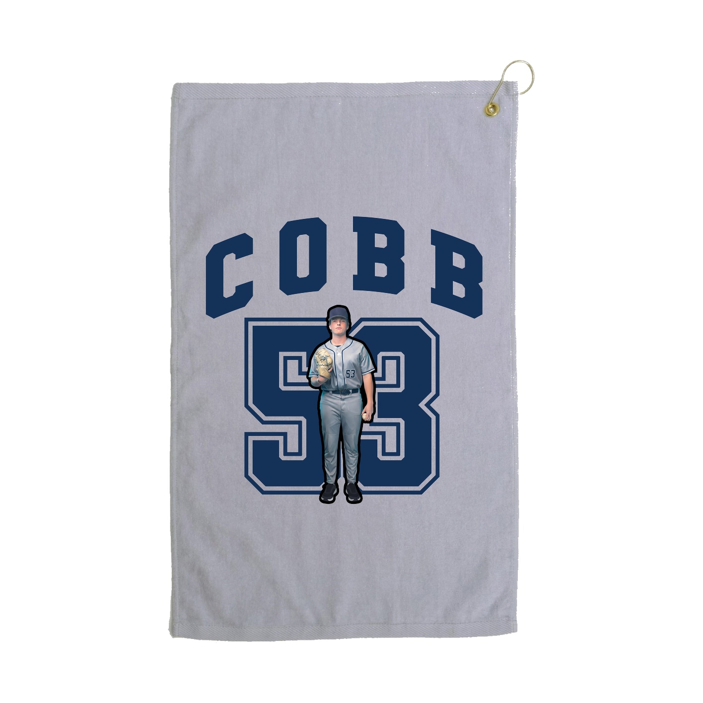 Golf Towel — Number in Grey