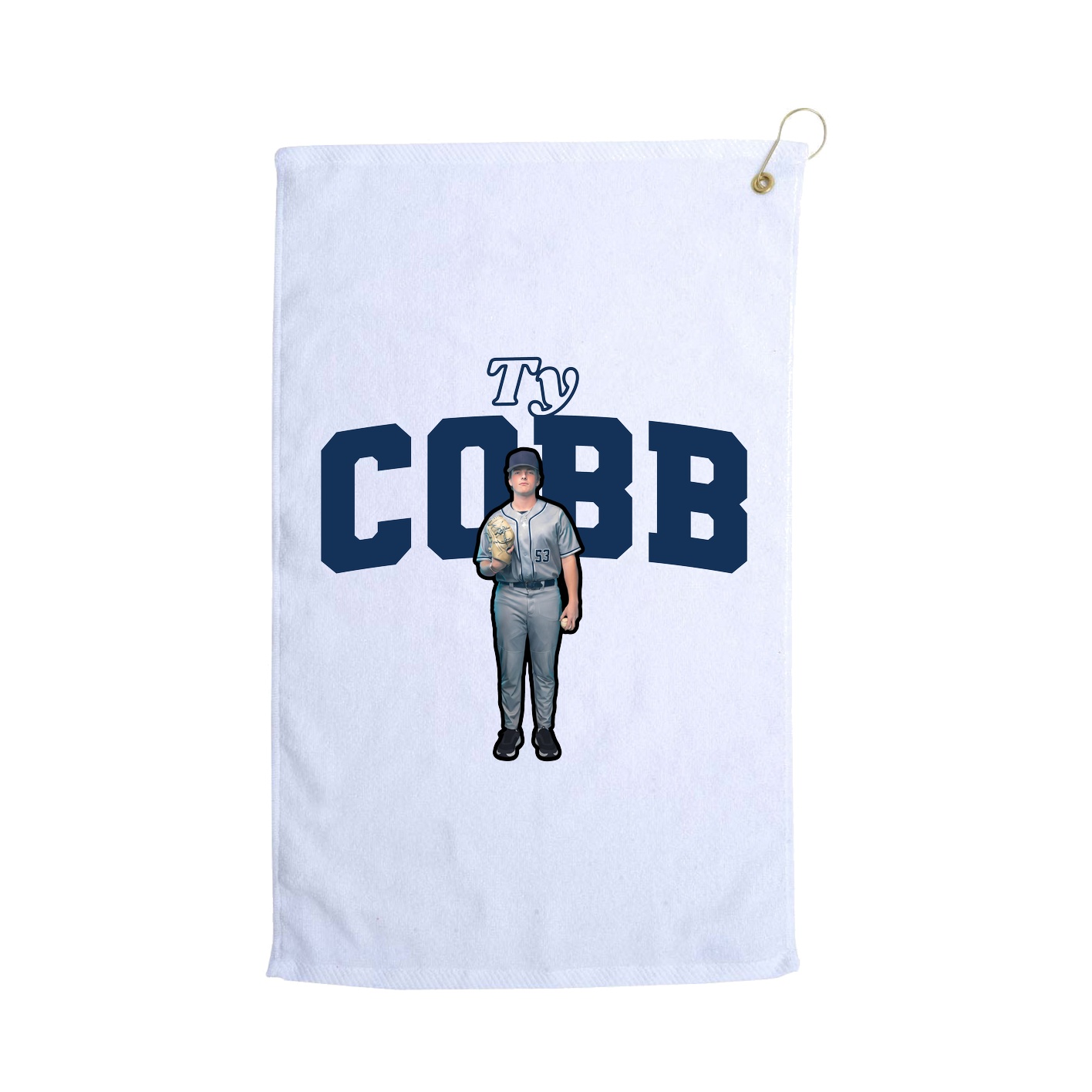 Golf Towel — Name Arch in White