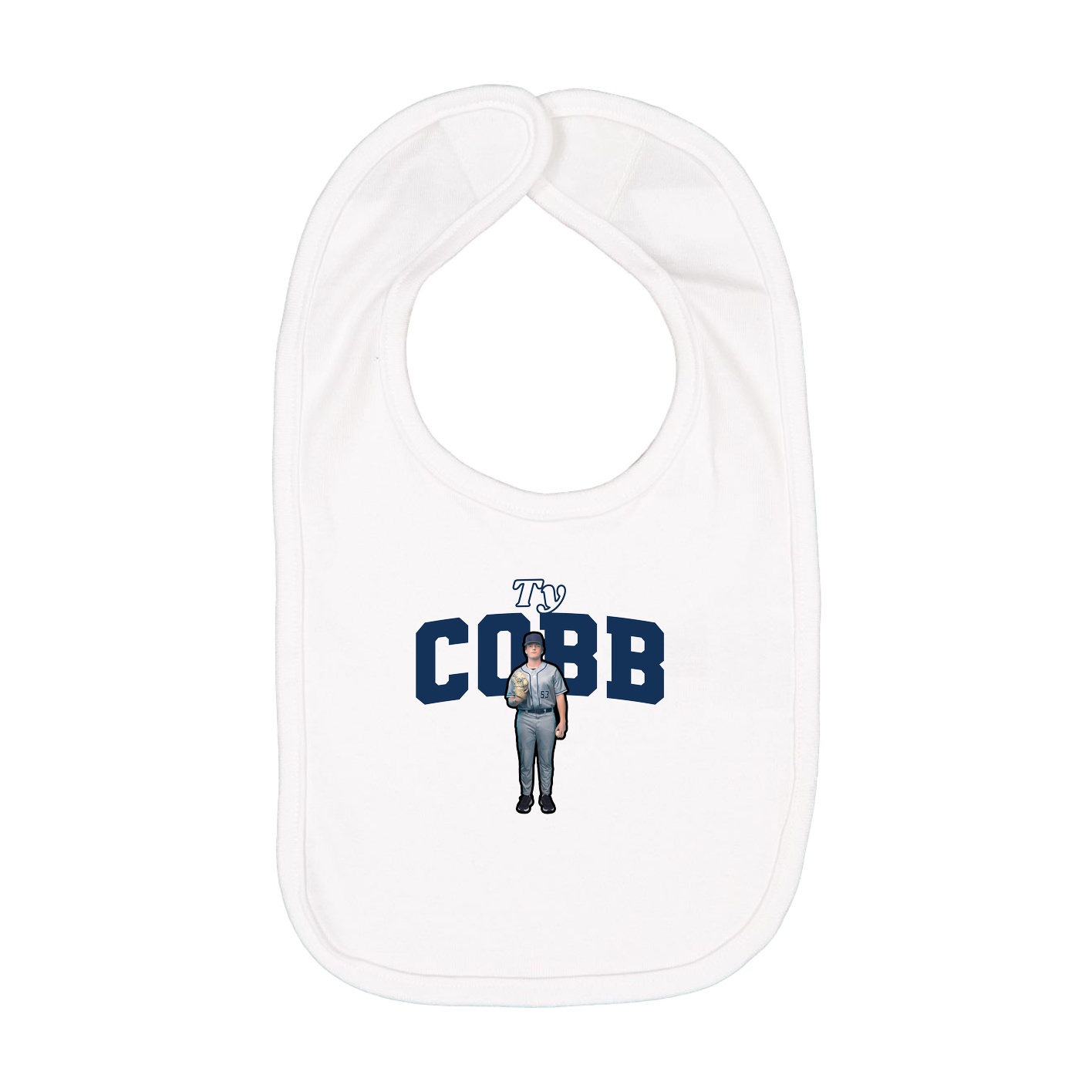 Infant Bib — Name Arch in White