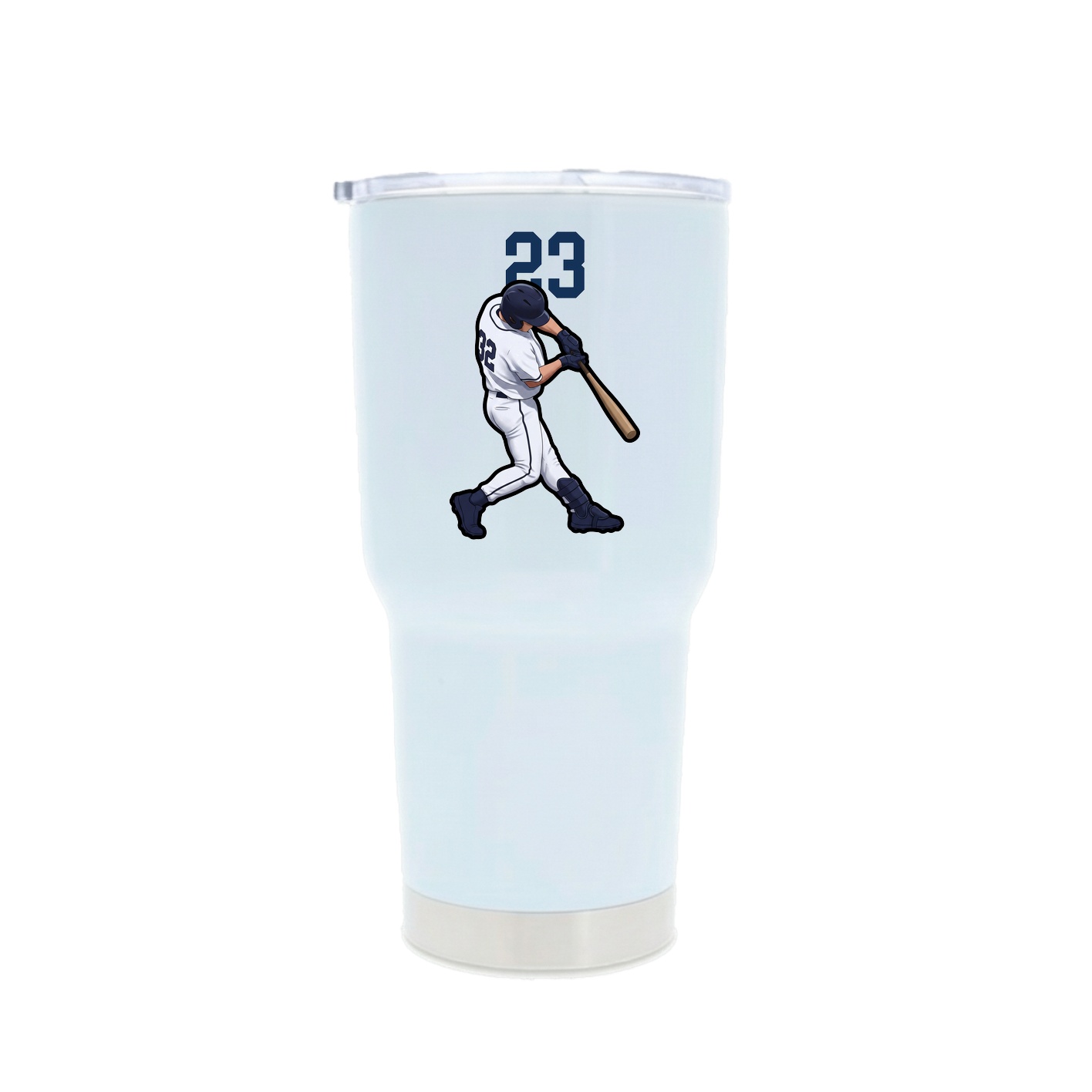 30oz Stainless Steel Tumbler — Number Top in White