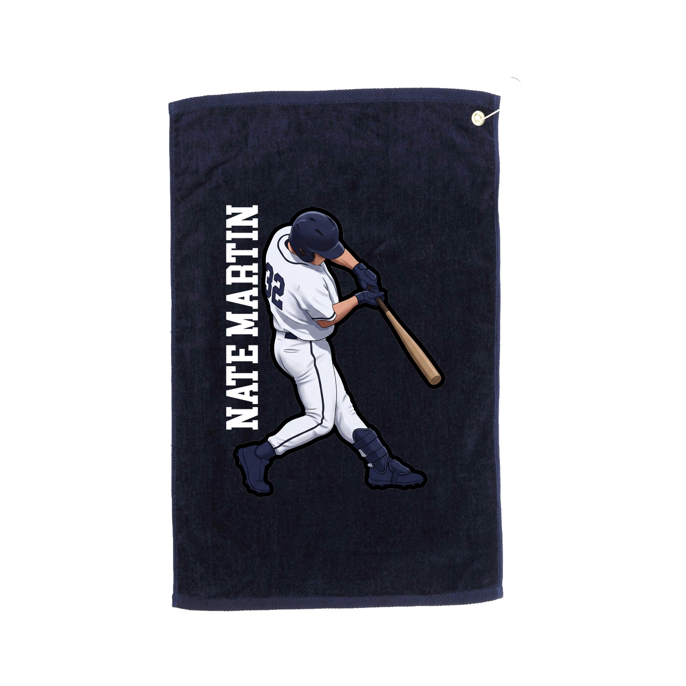 Golf Towel — Name Vertical in Navy