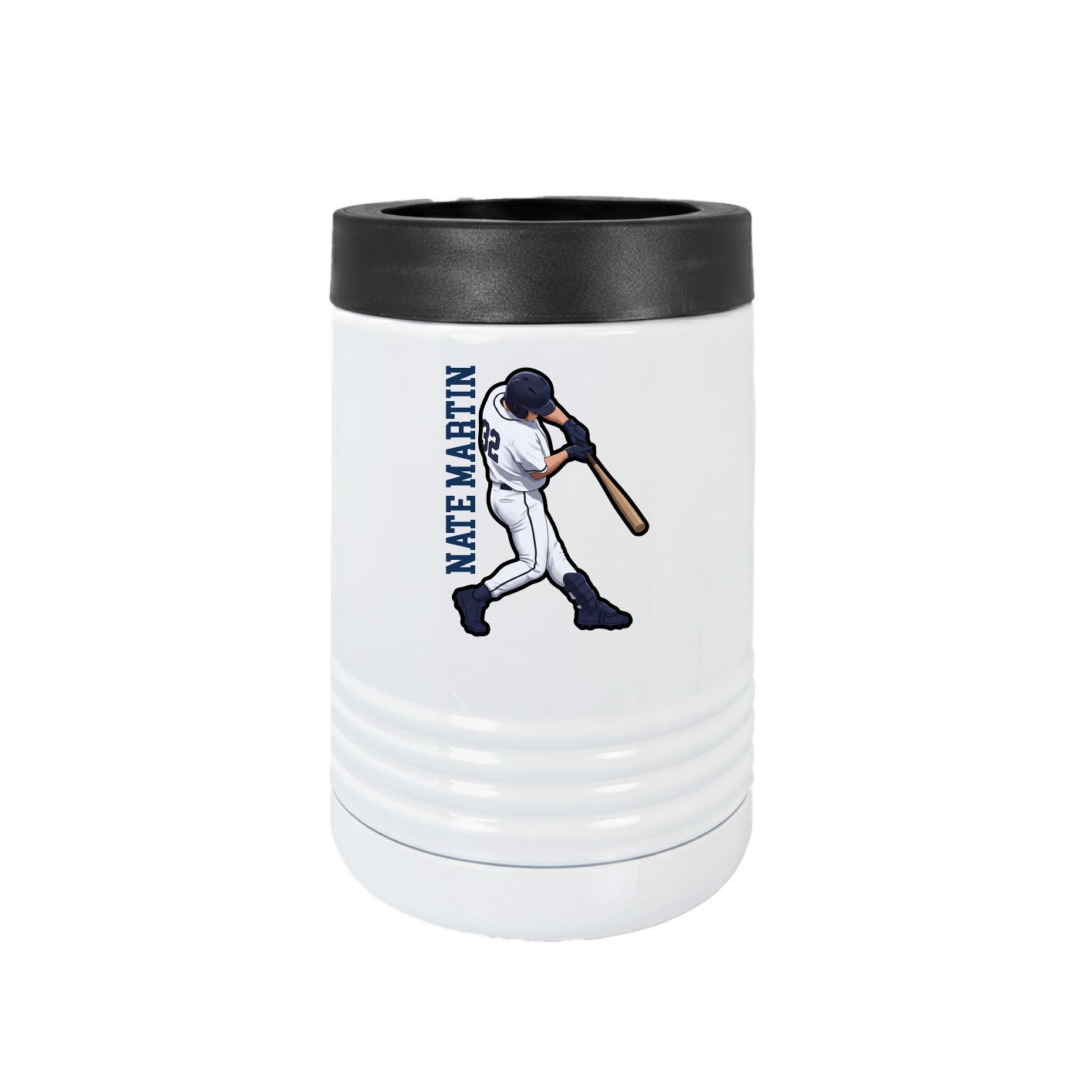 Beverage Holder — Name Vertical in White