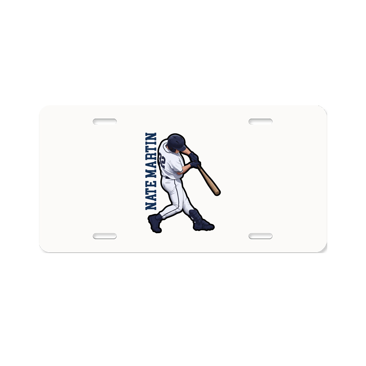 License Plate — Name Vertical in Classic