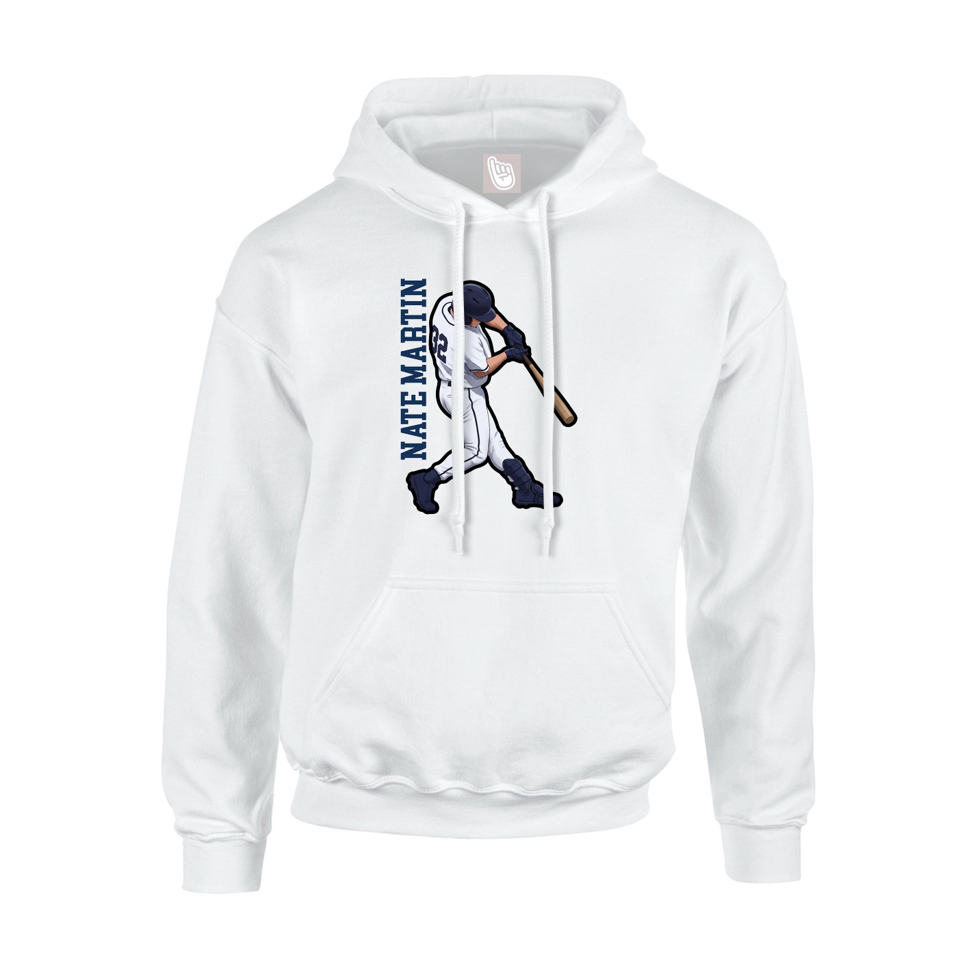Hoodie — Name Vertical in White