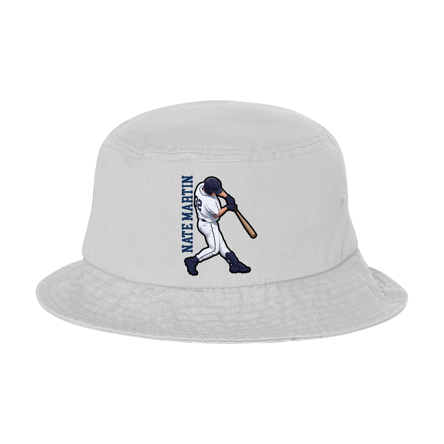 Bucket Cap — Name Vertical in White