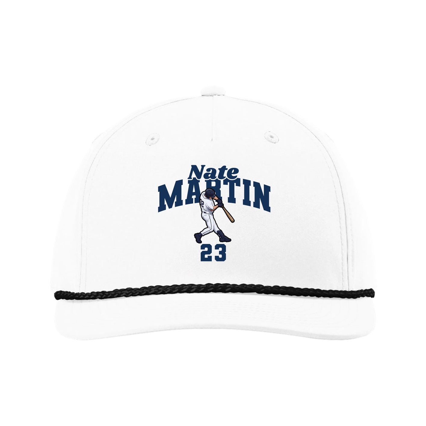 Five-Panel Classic Rope Cap — Signature Arch in White