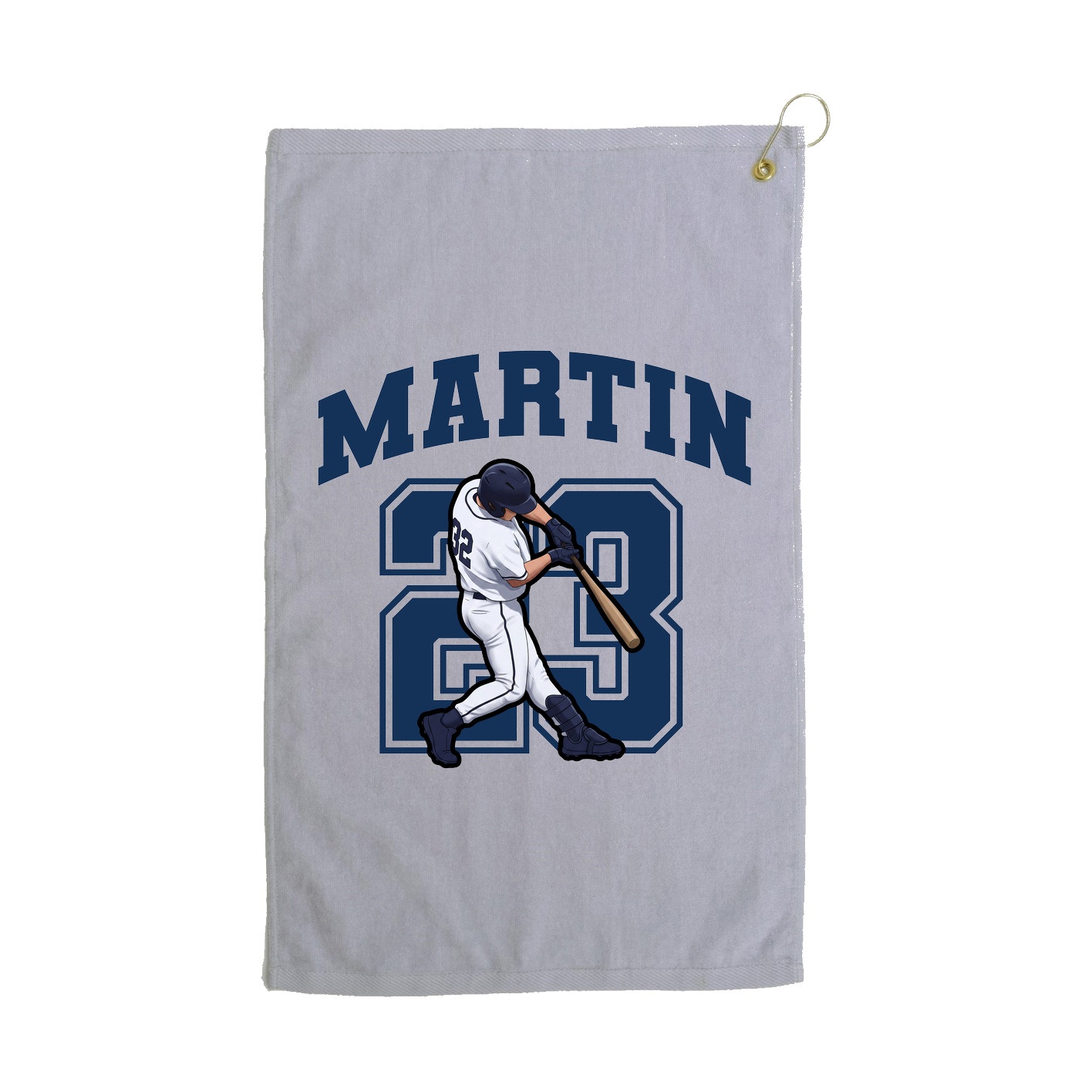 Golf Towel — Number in Grey