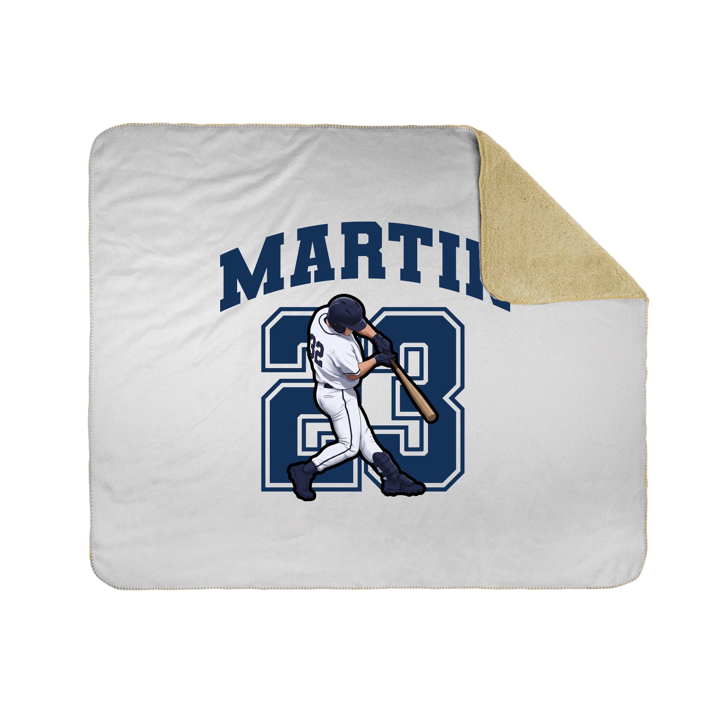 Throw Blanket — Number in White