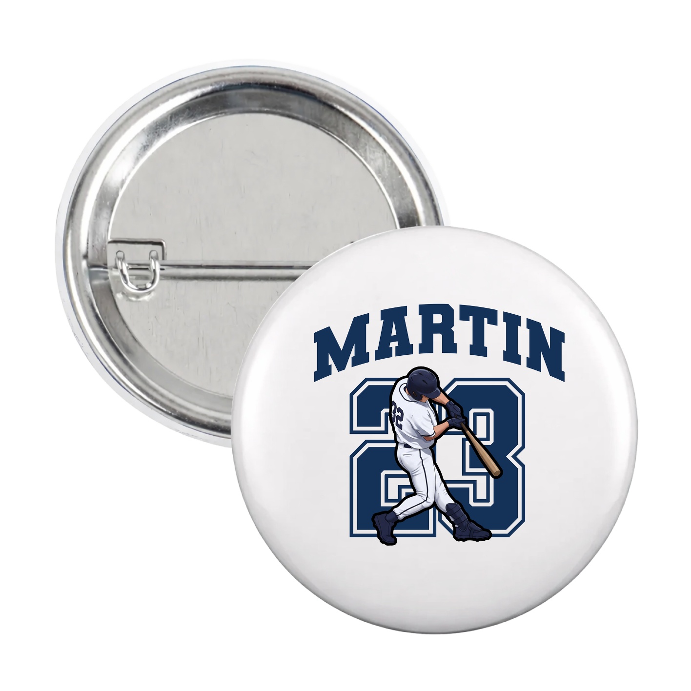 Game Day Button — Number in White