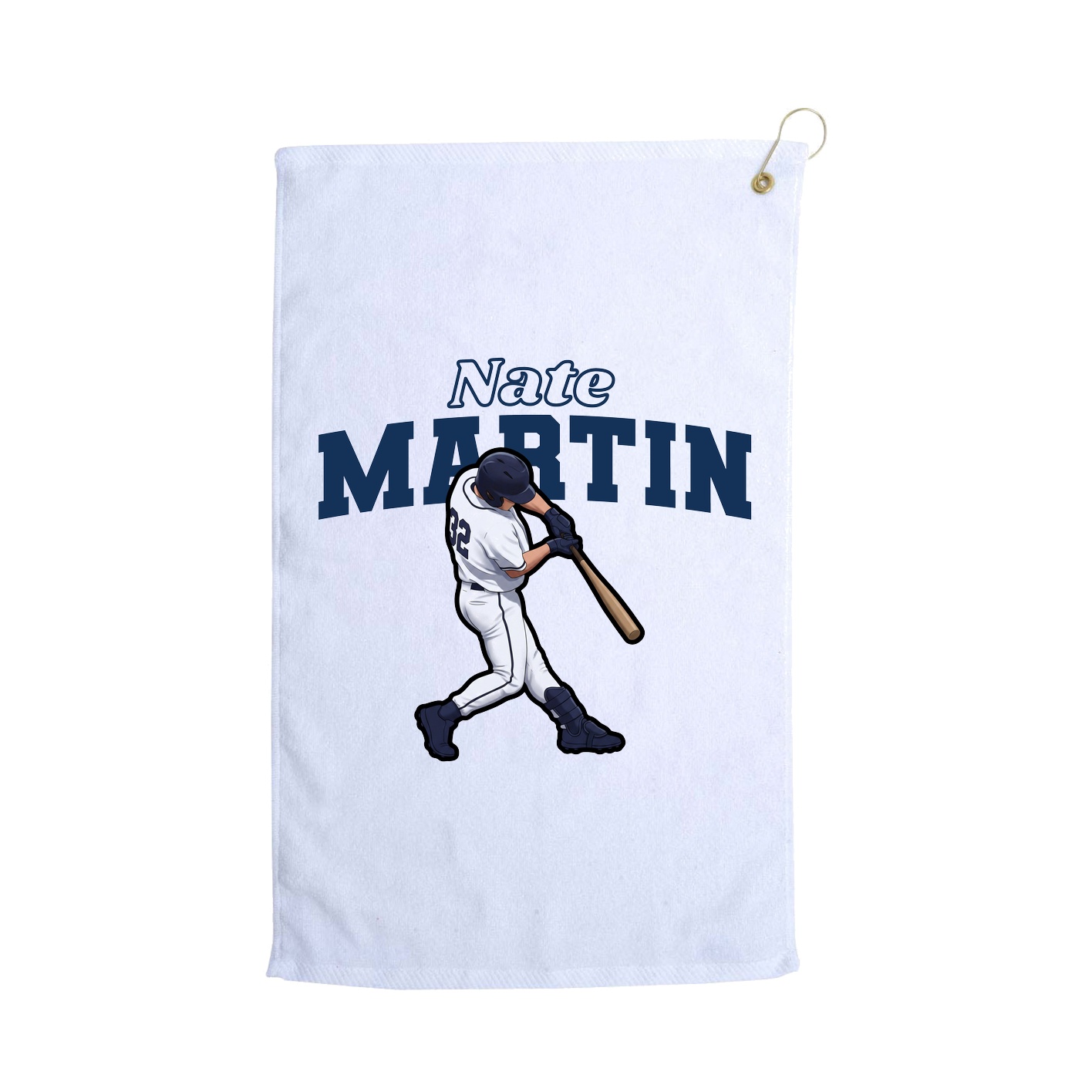 Golf Towel — Name Arch in White