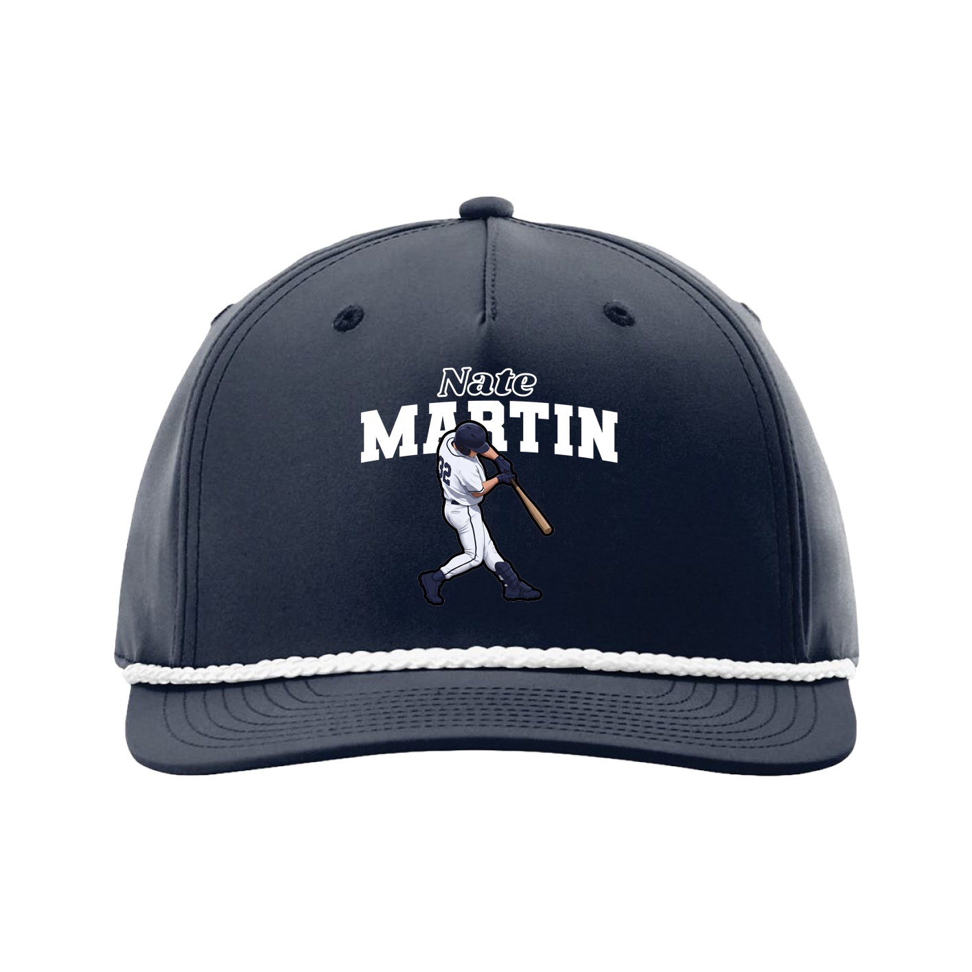 Five-Panel Classic Rope Cap — Name Arch in Navy