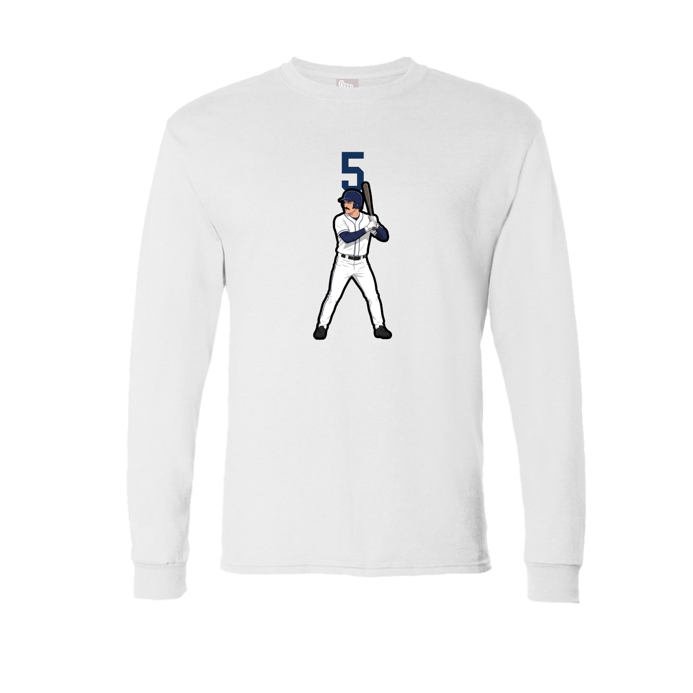 Long Sleeve Tee — Number Top in White