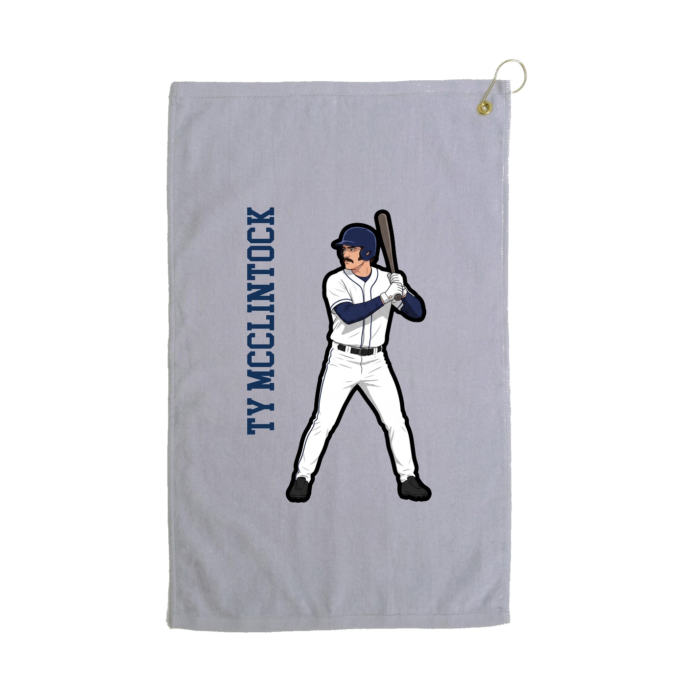 Golf Towel — Name Vertical in Grey