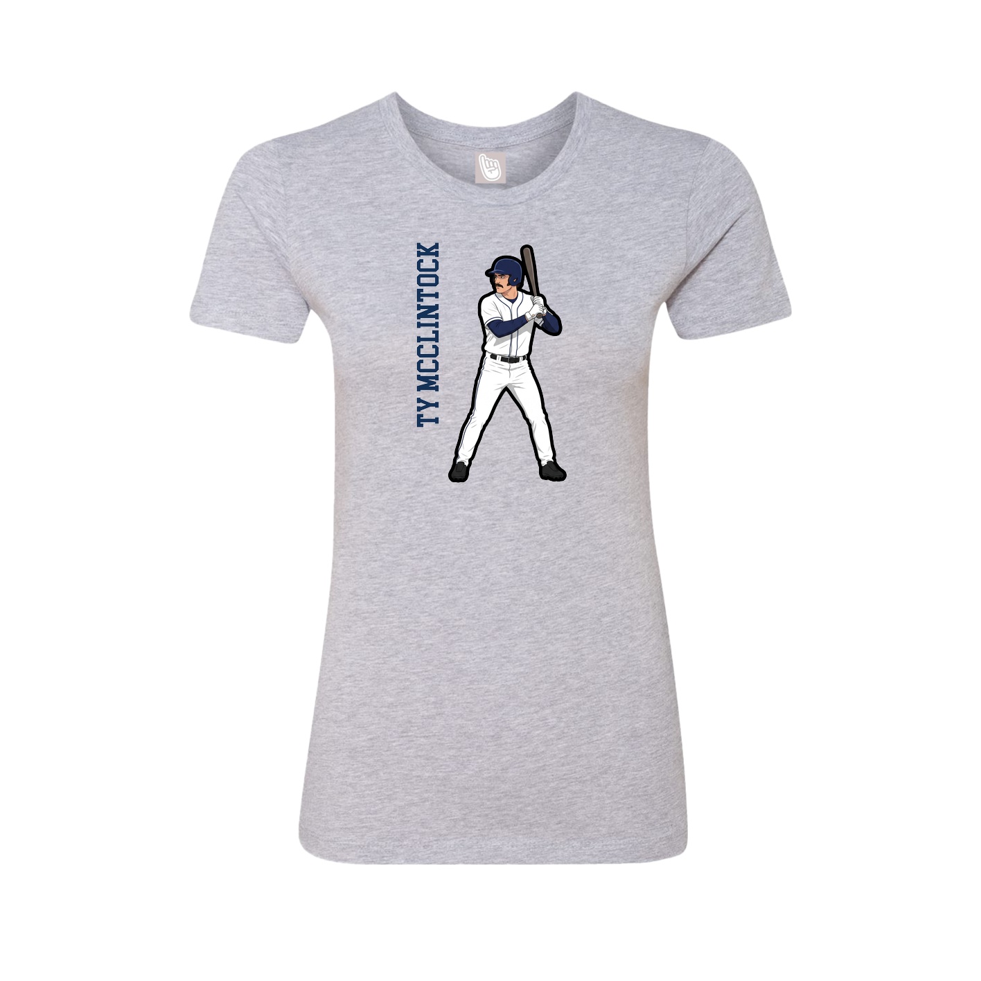 Fitted Women's Tee — Name Vertical in Grey