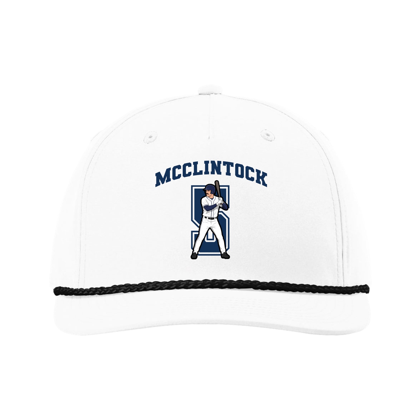 Five-Panel Classic Rope Cap — Number in White