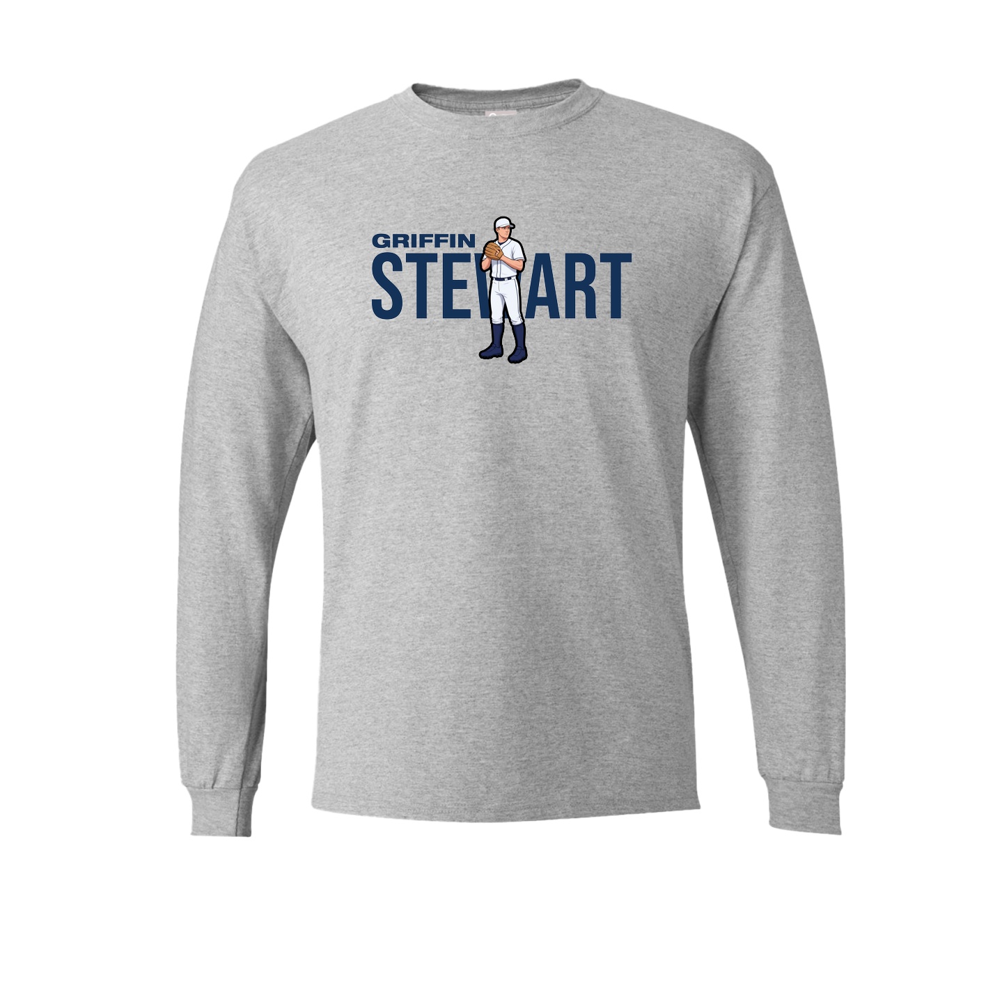 Long Sleeve Tee — Player Name in Grey