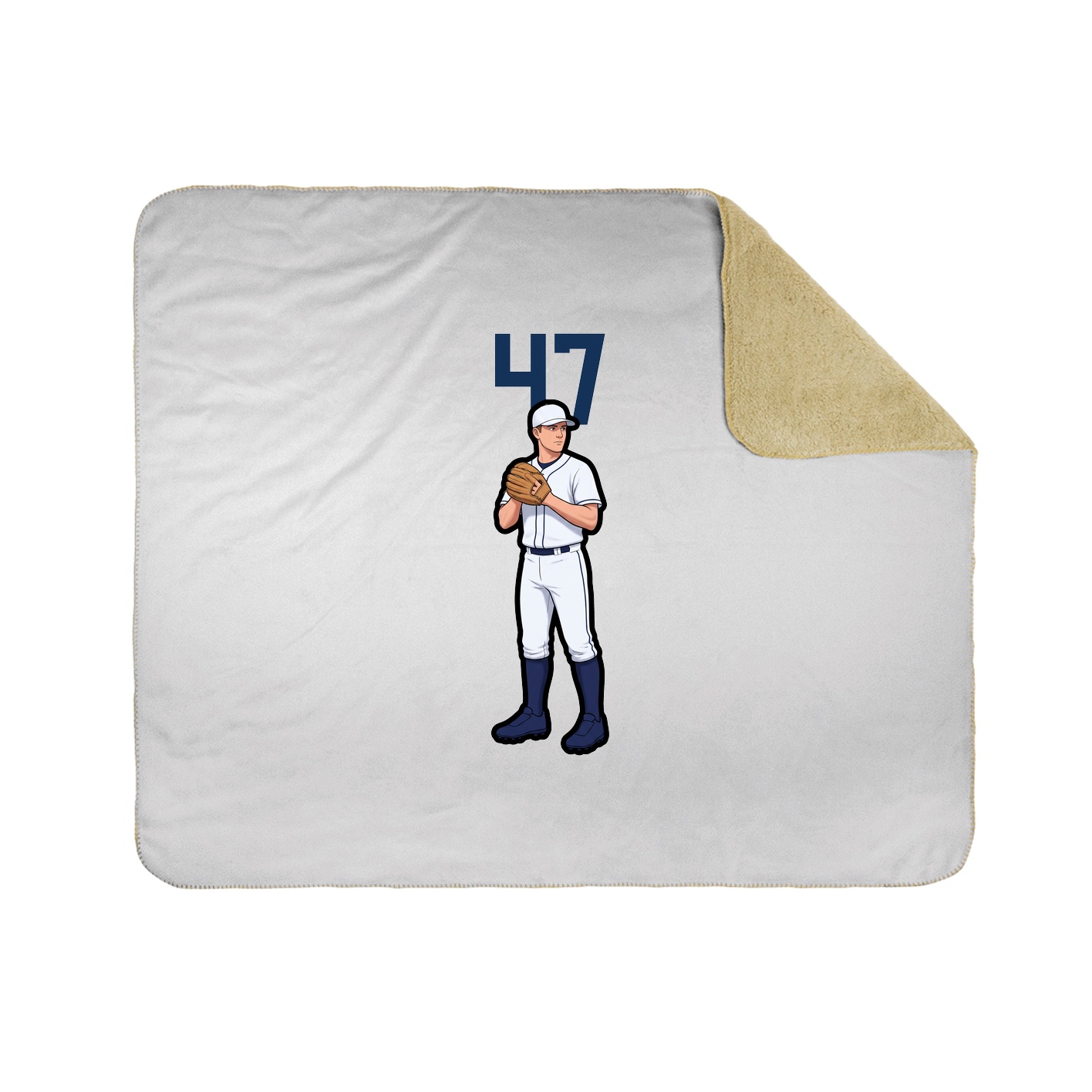 Throw Blanket — Number Top in White