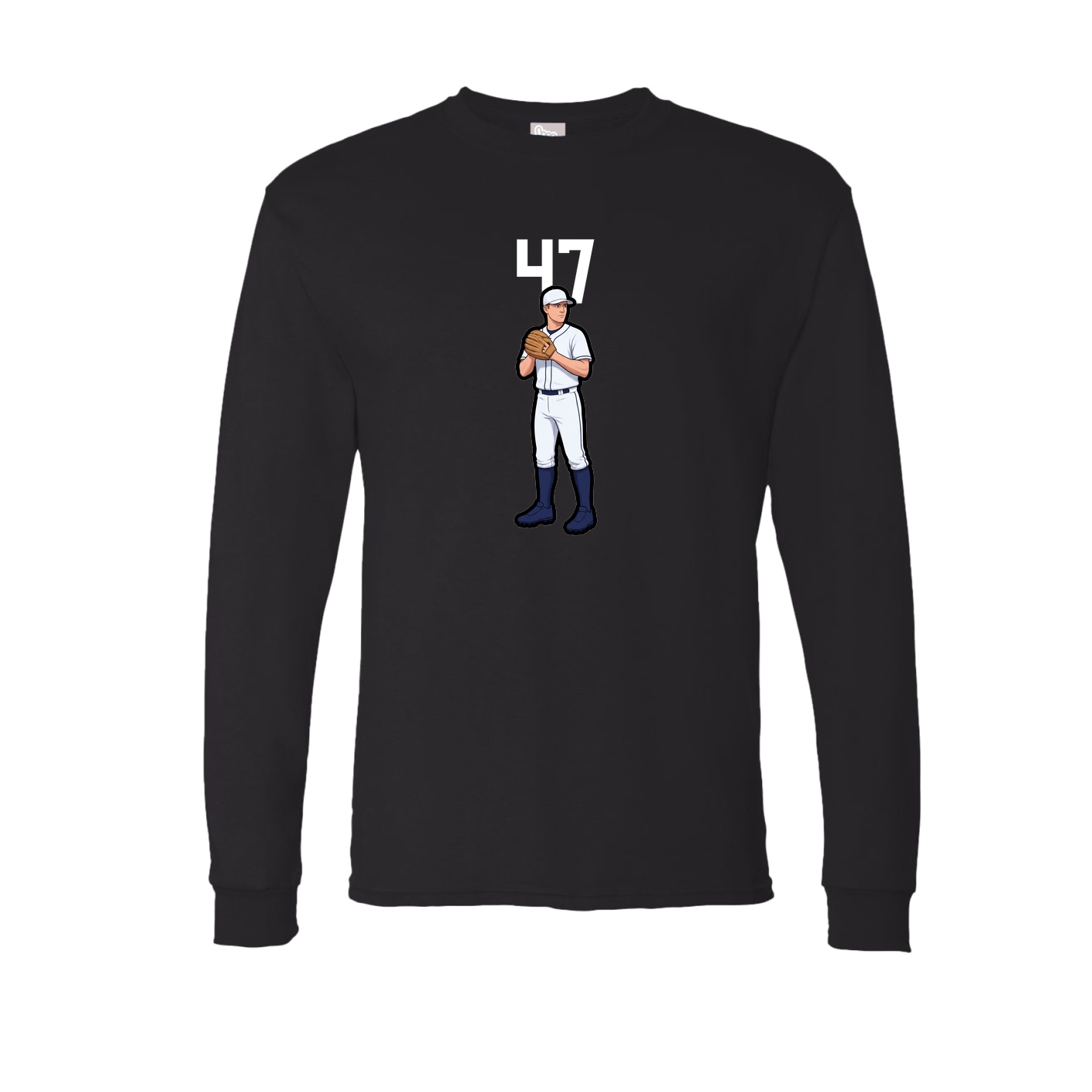 Long Sleeve Tee — Number Top in Black
