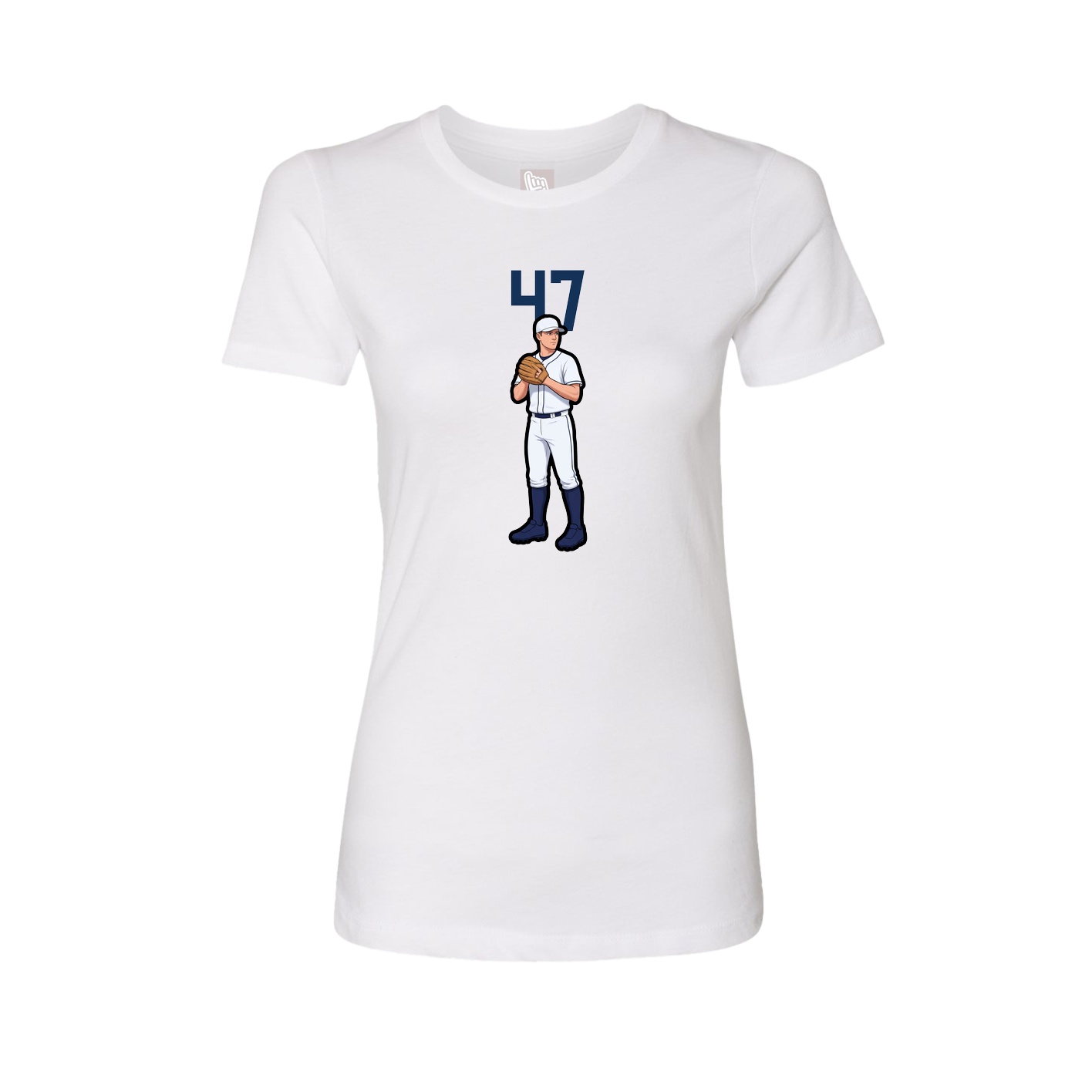 Fitted Women's Tee — Number Top in White