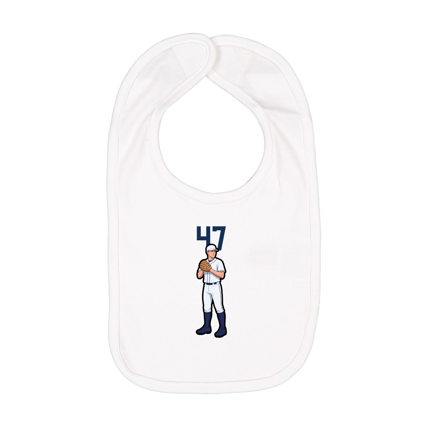Infant Bib — Number Top in White