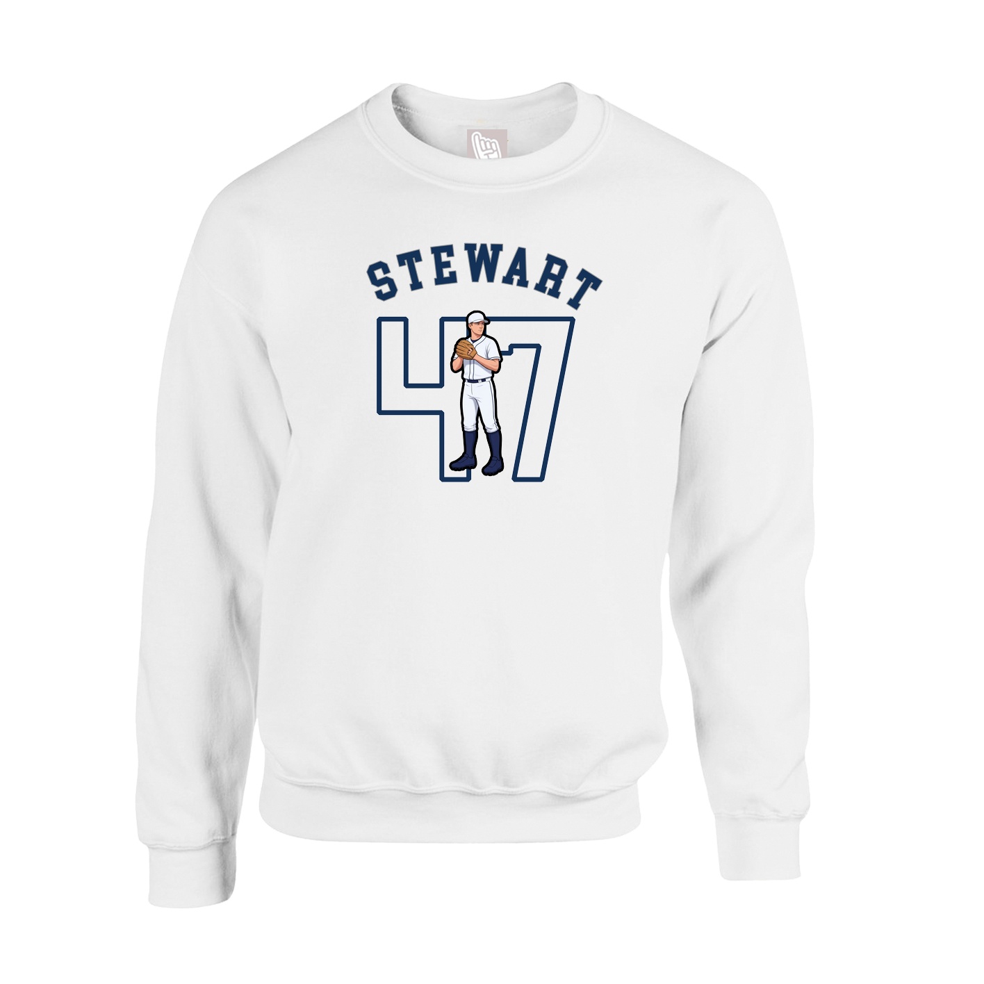 Fleece Crew — Shirsey Arch in White